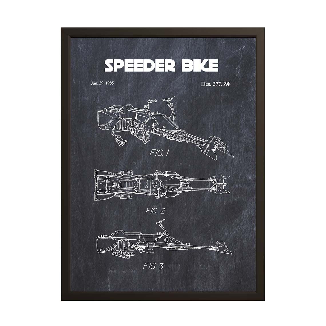 Patentritning Poster - Speeder Bike