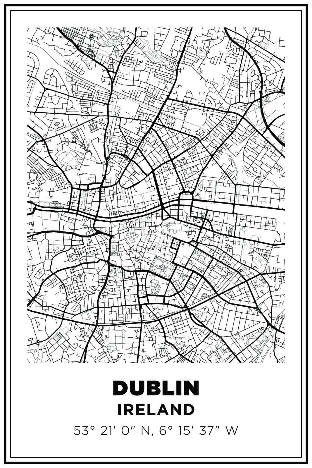Dublin Karta Poster