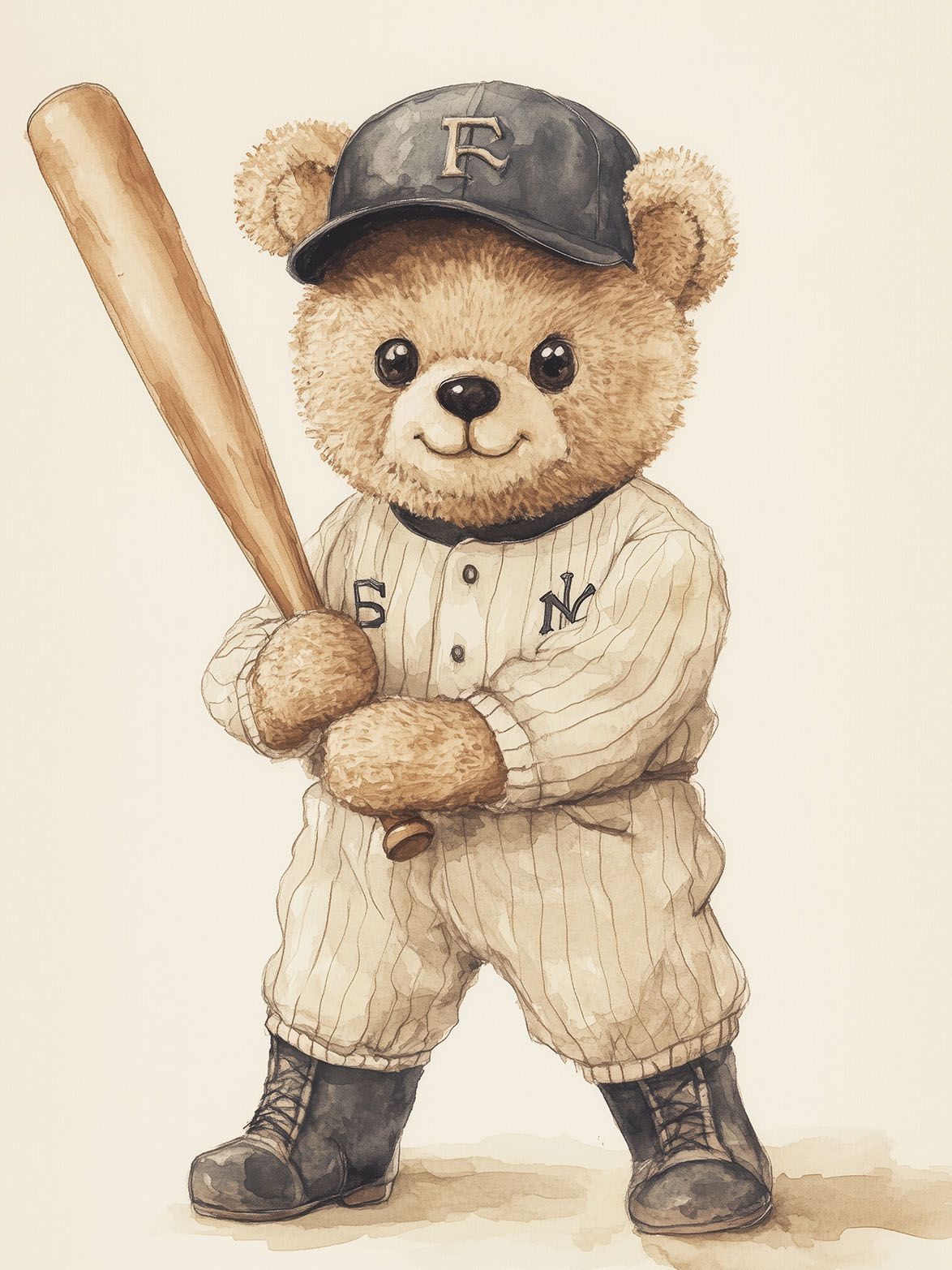 Poster - Baseball Nalle