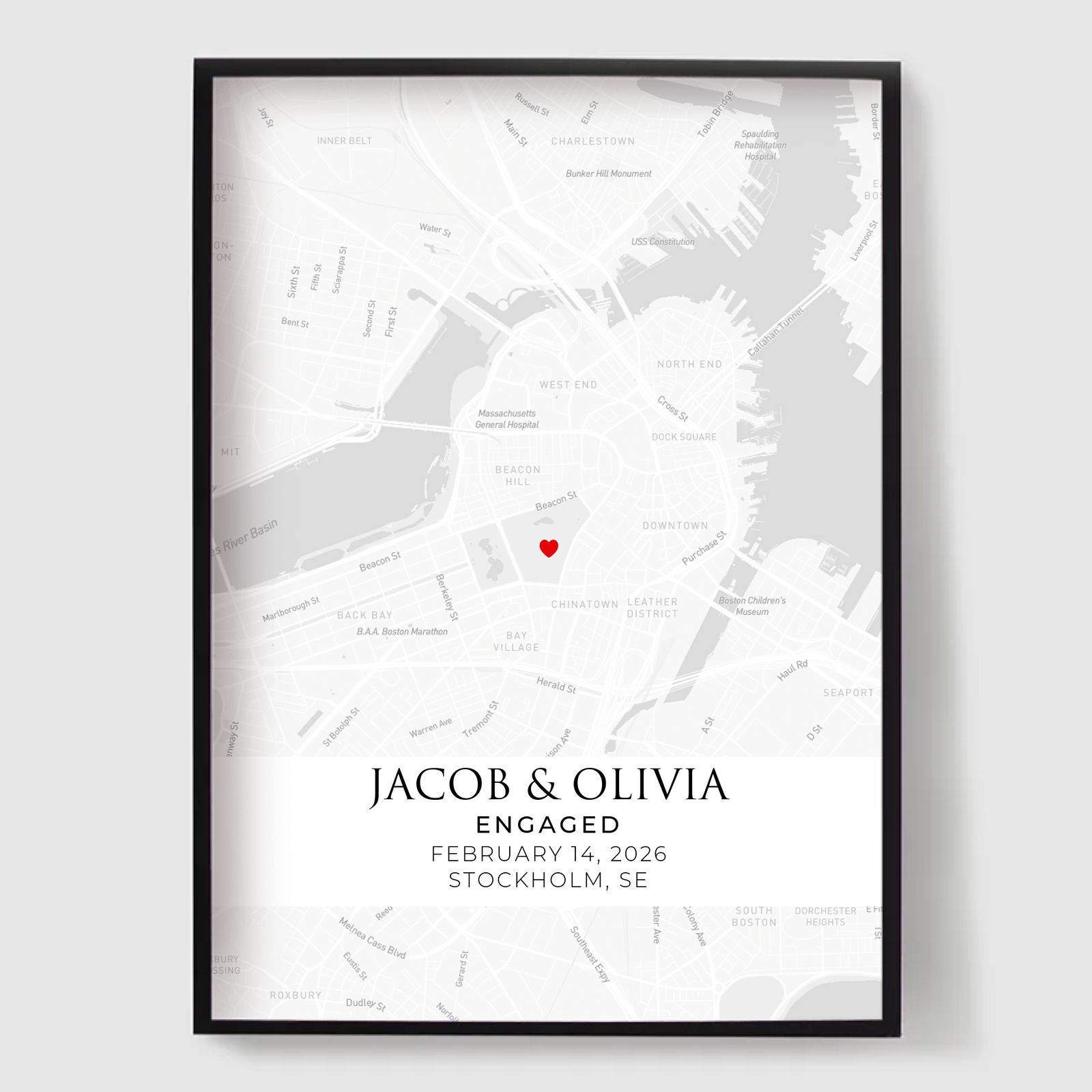 Personlig Poster - Förlovningsstadskarta