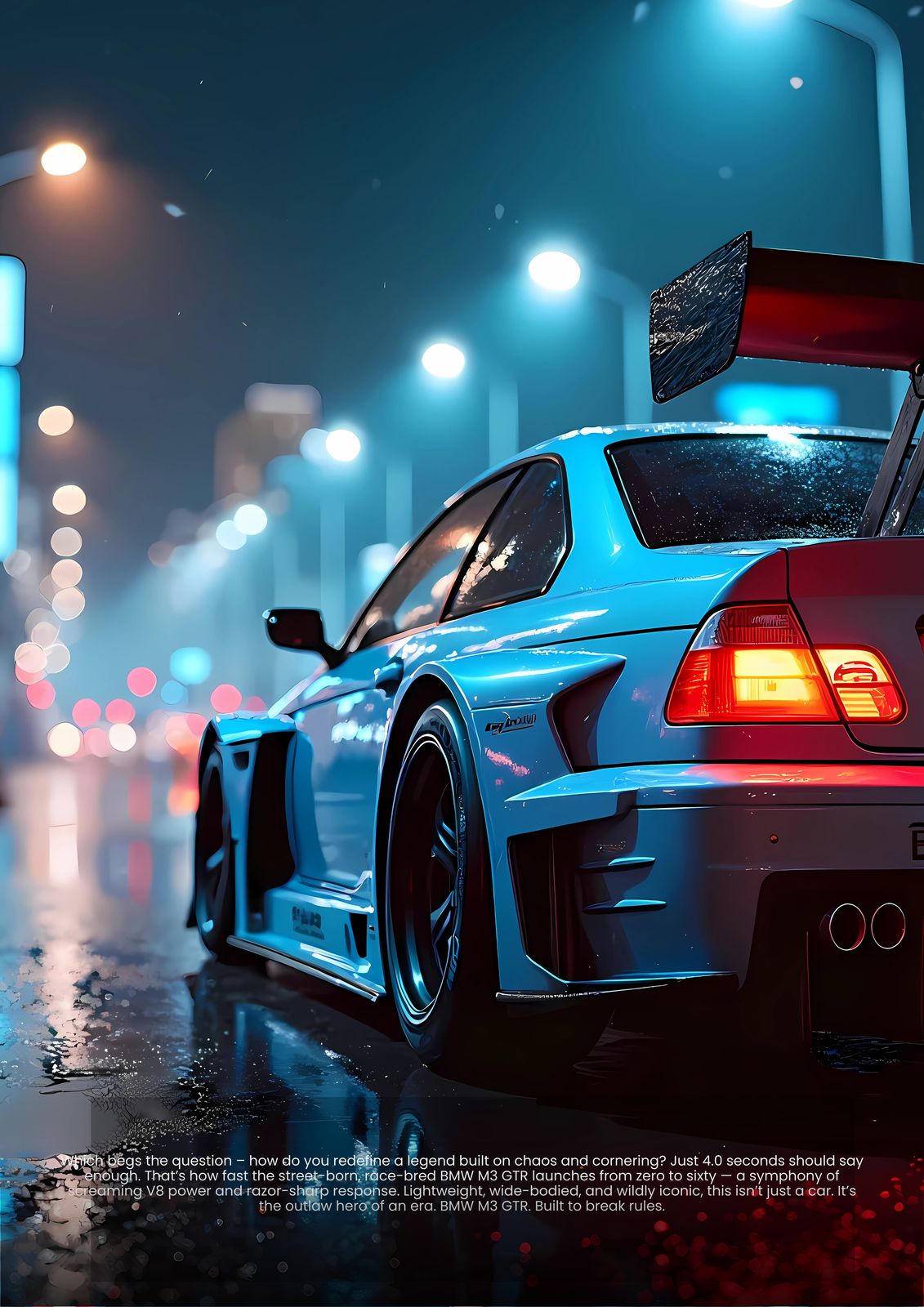 Poster - BMW M3 GTR Nattscen