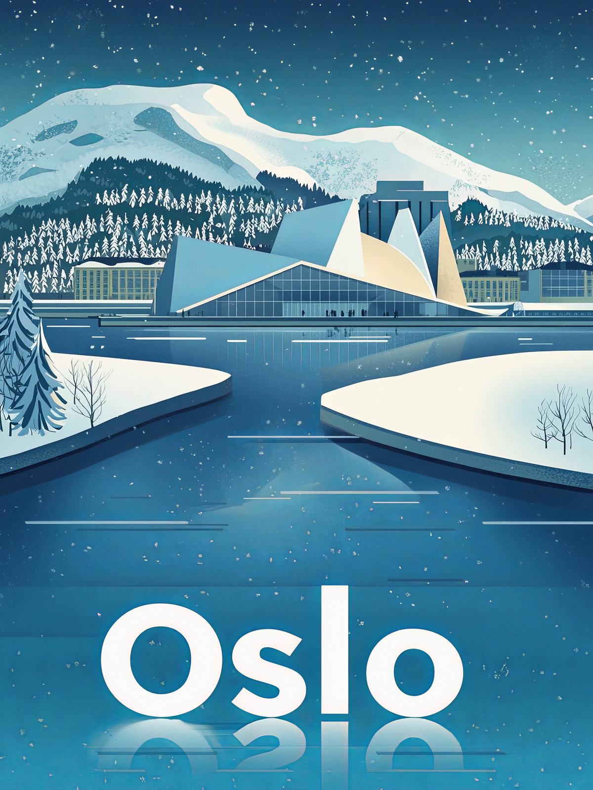 Poster - Oslo Vinterlandskap