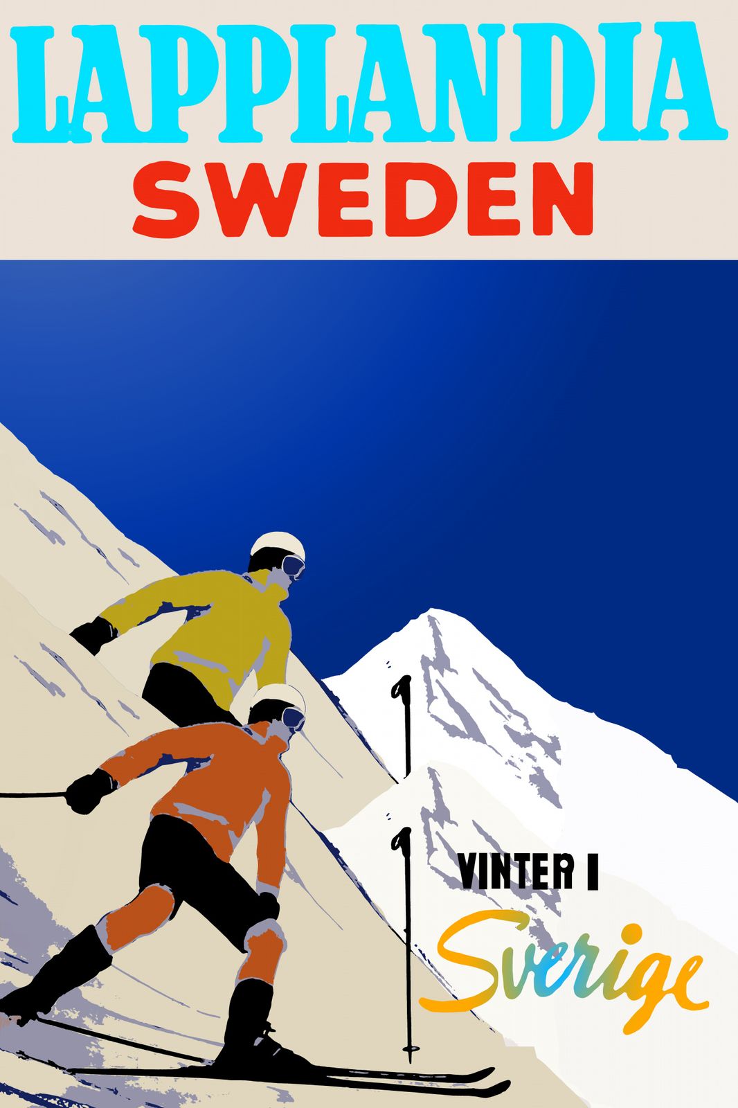 Affisch - Lapplandia Sverige Ski