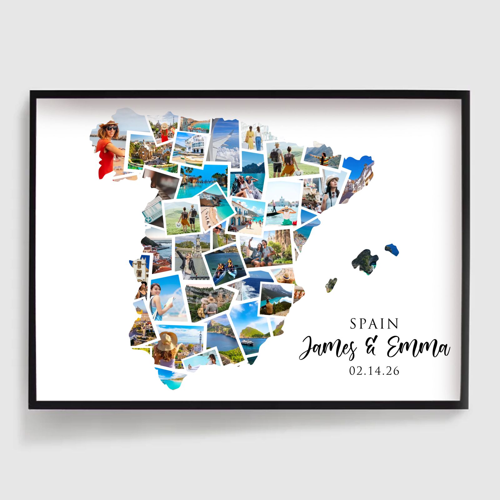 Personlig Poster - Semesterdestination Fotokollage - Spanien