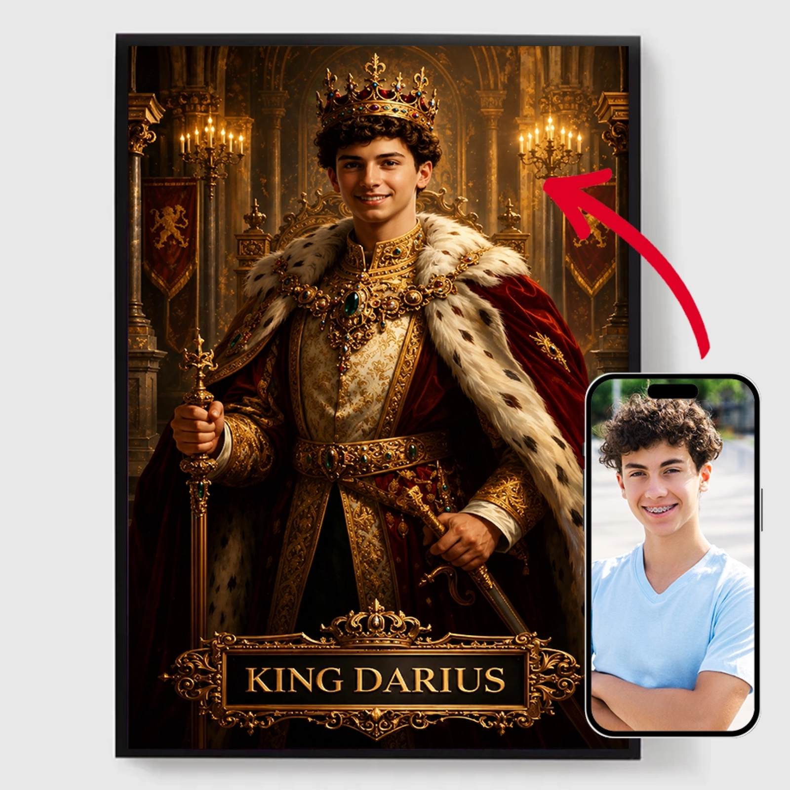 Personlig Poster - Kunglig Väggkonst med Namn - AI Poster