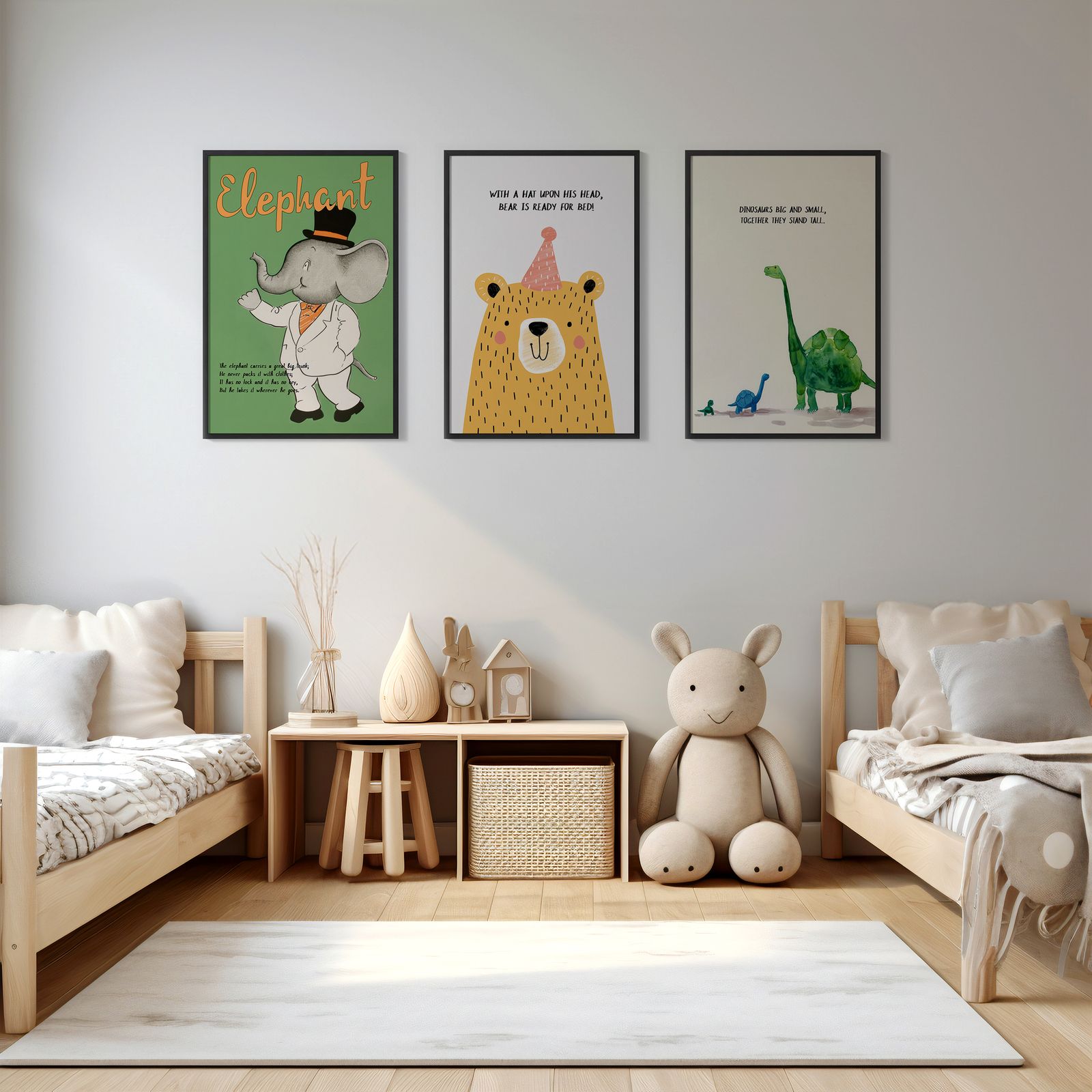 Poster - Djur och Ord / Set med 3
