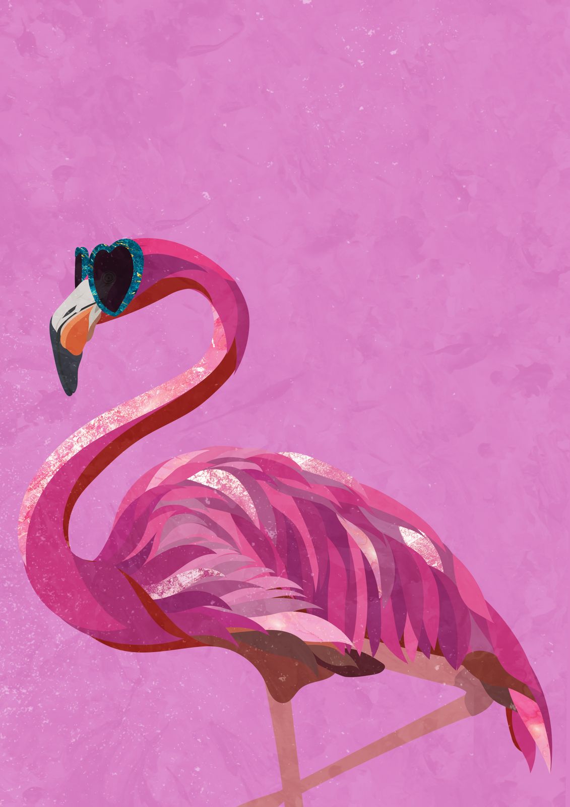 Poster - Flamingo med Solglasögon
