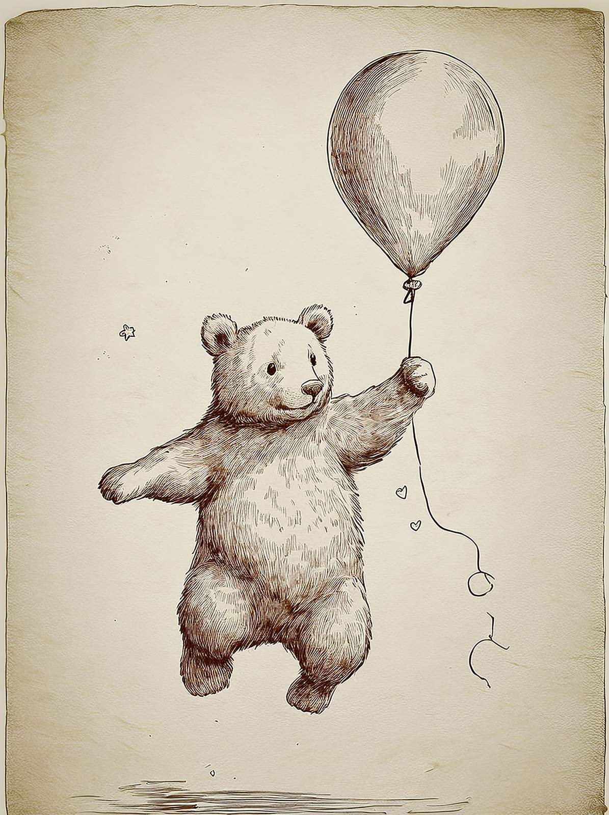 Poster - Björn med ballong