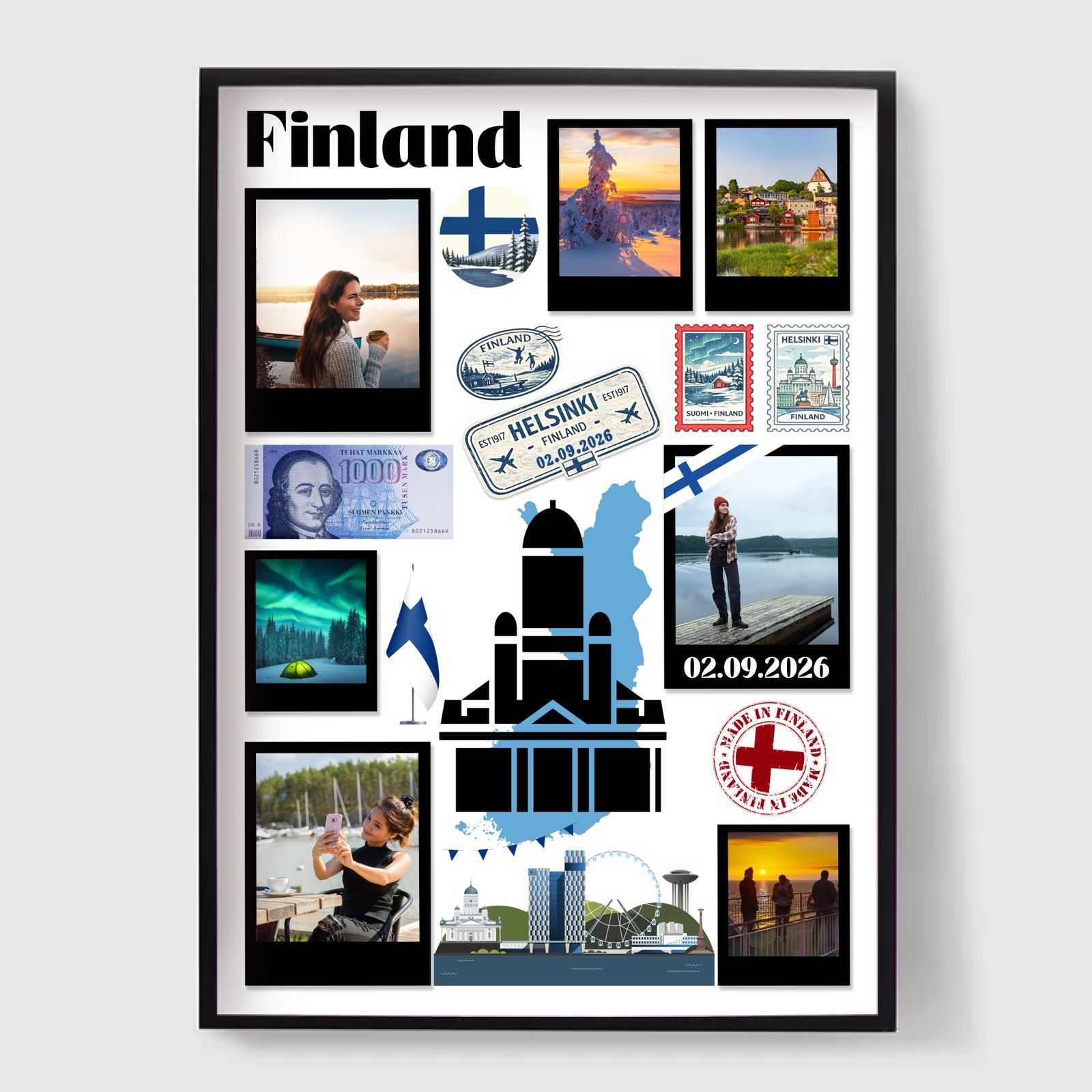Personlig Poster - Resekollage - Finland