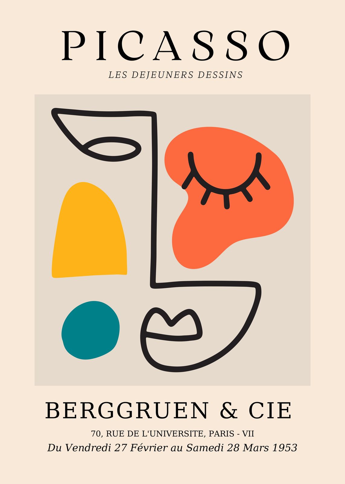 Affisch - Picasso Les Dejeuners Dessins
