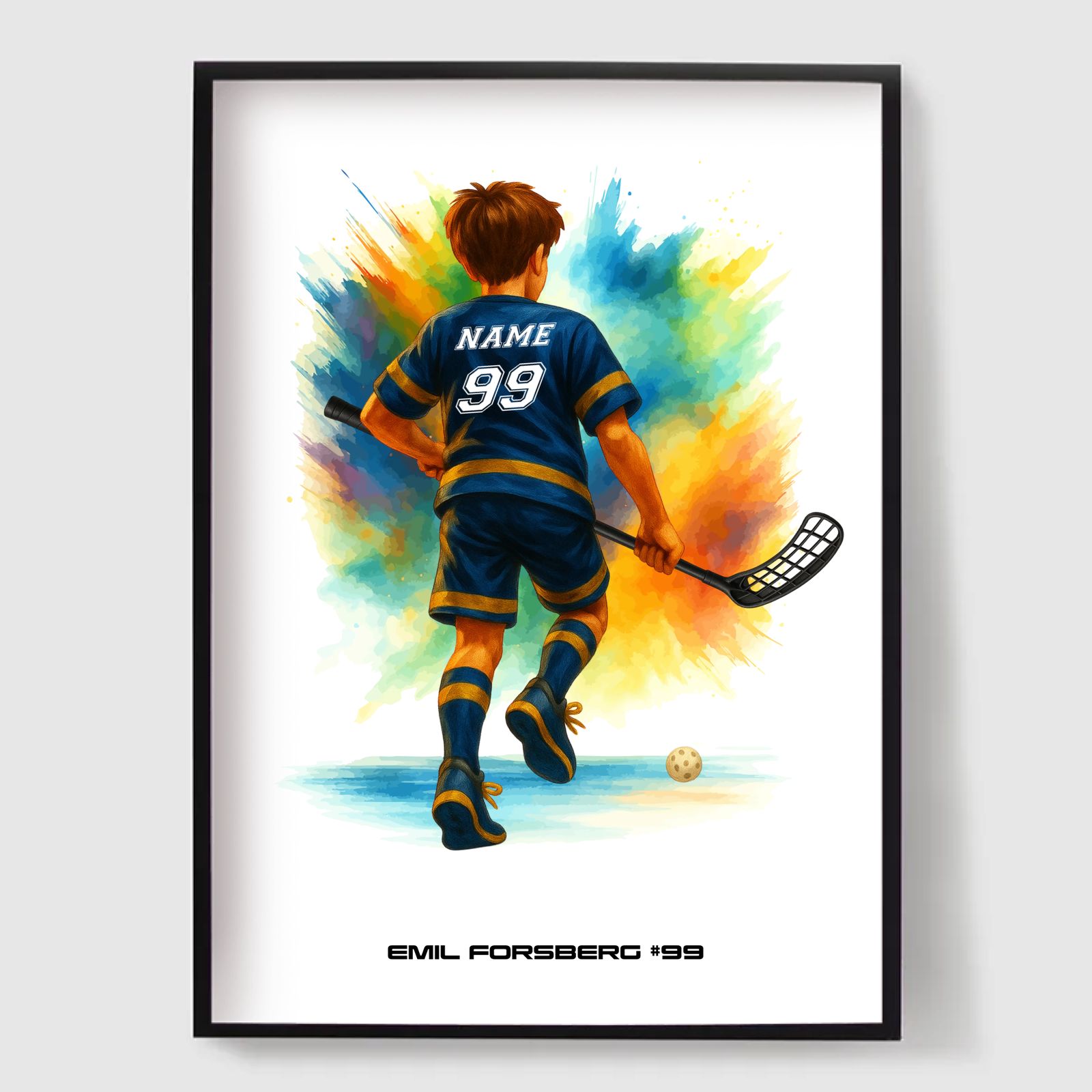 Personliga Posters - Floorball Färgstänk