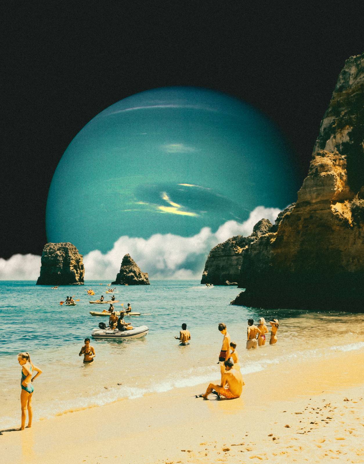 Poster - Strand med planet