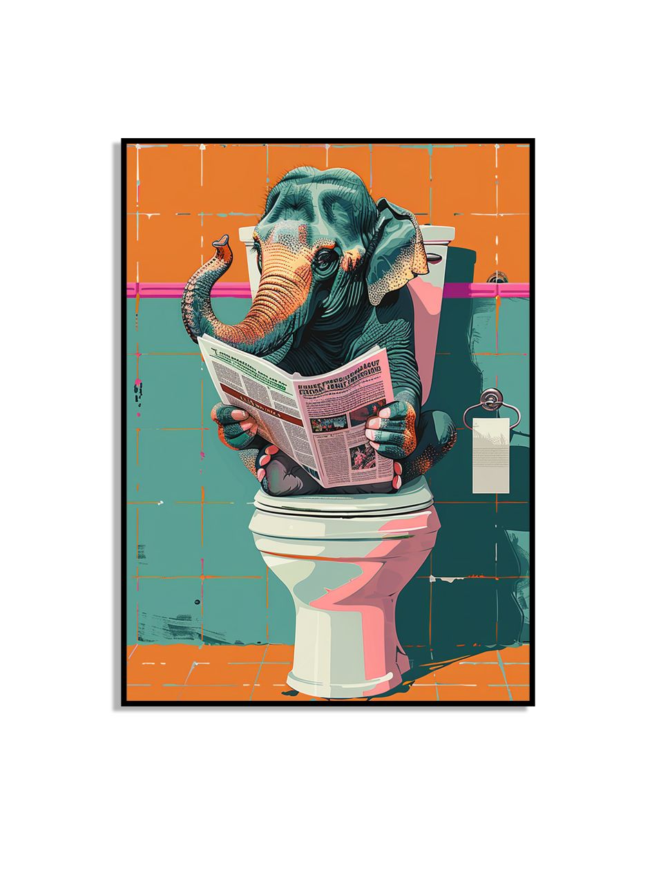 Färgglad Elefant Läsande Poster