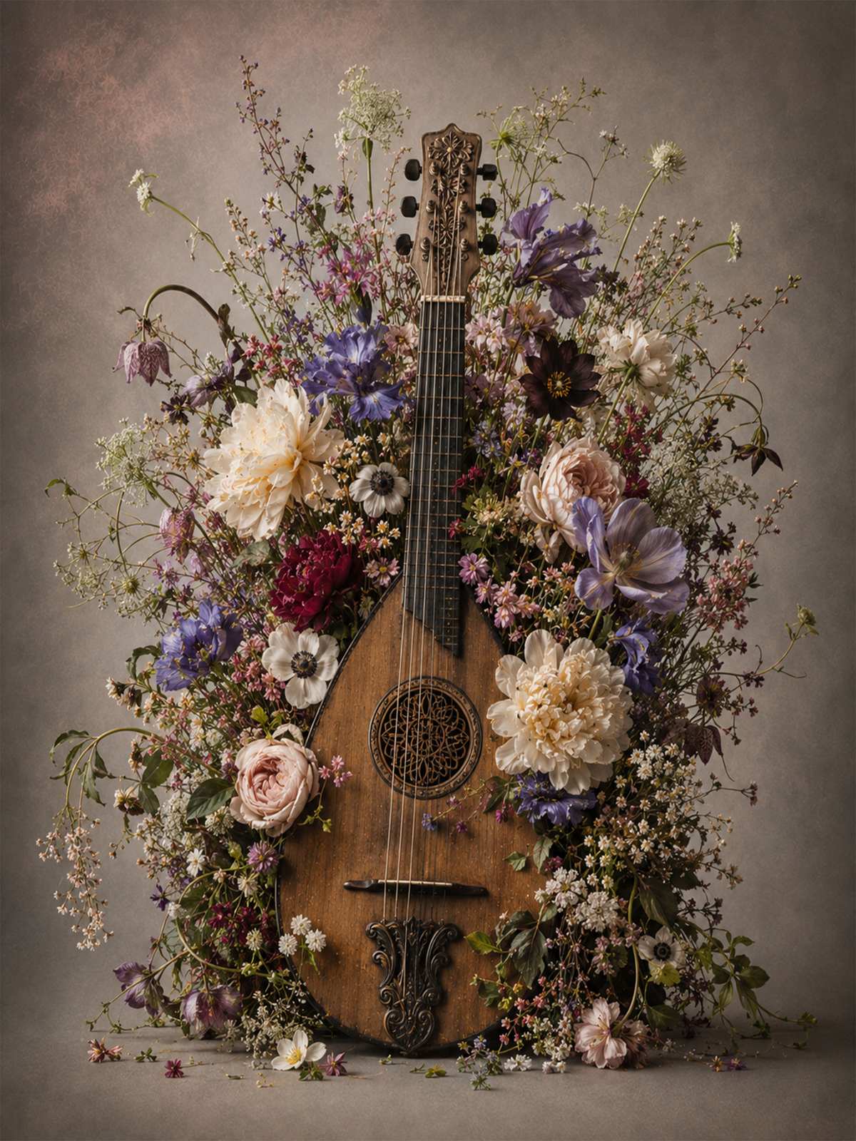 Poster - Blommig Mandolin