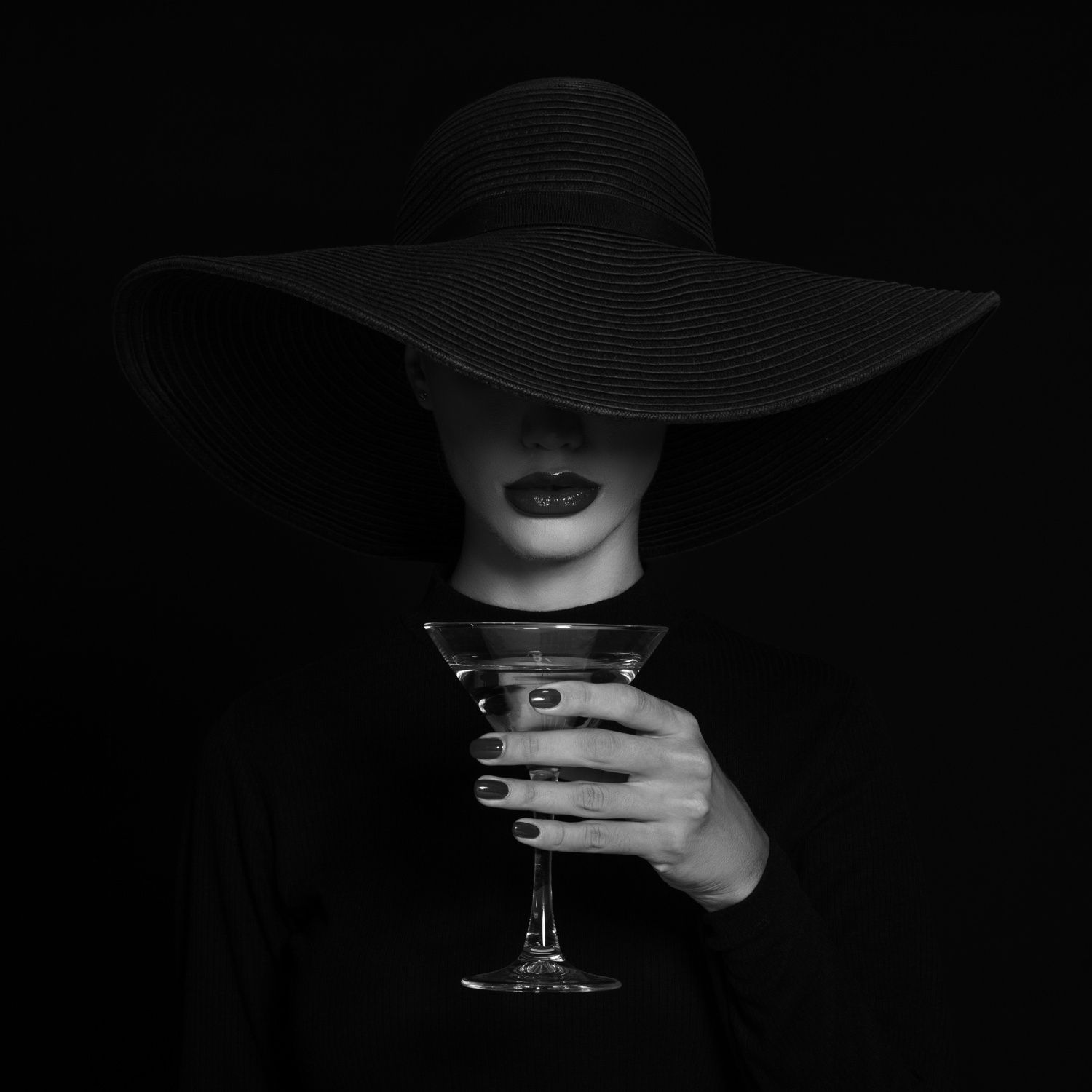 Poster - Elegant dam med drink