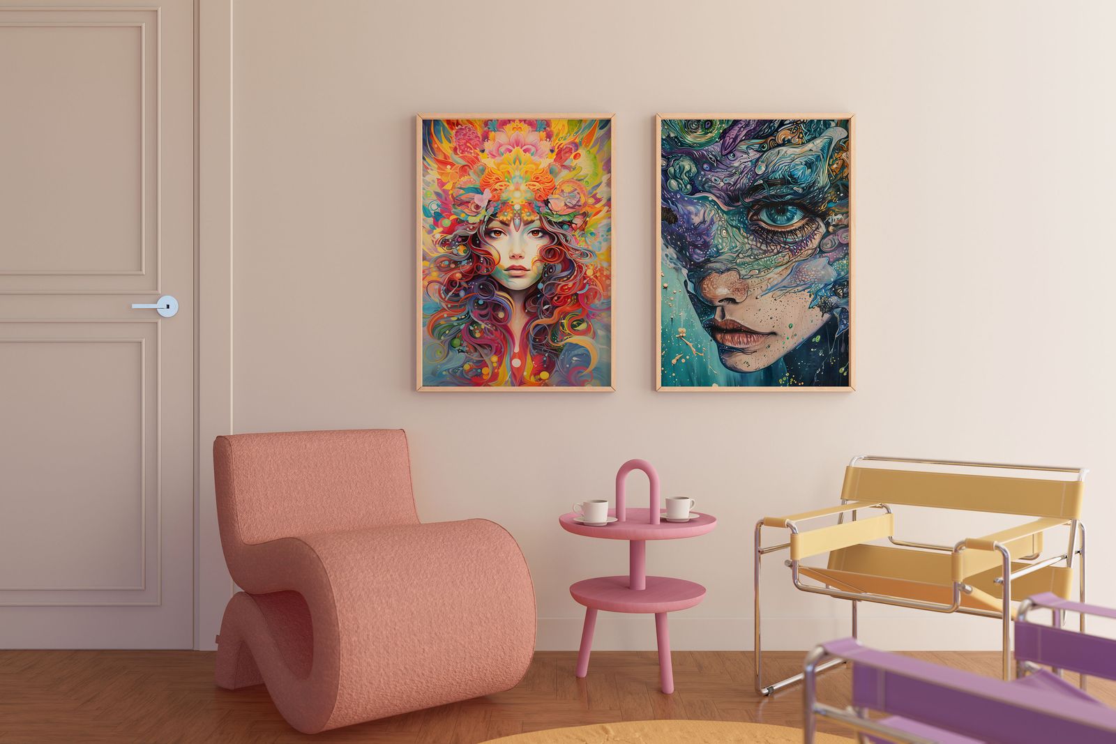 Poster - Färgglada Ansikten / Set of 2