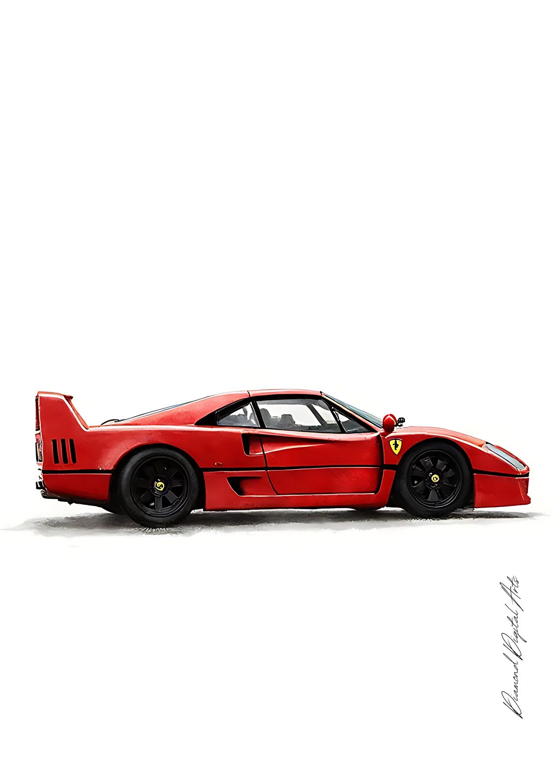 Poster - Röd Ferrari Bil