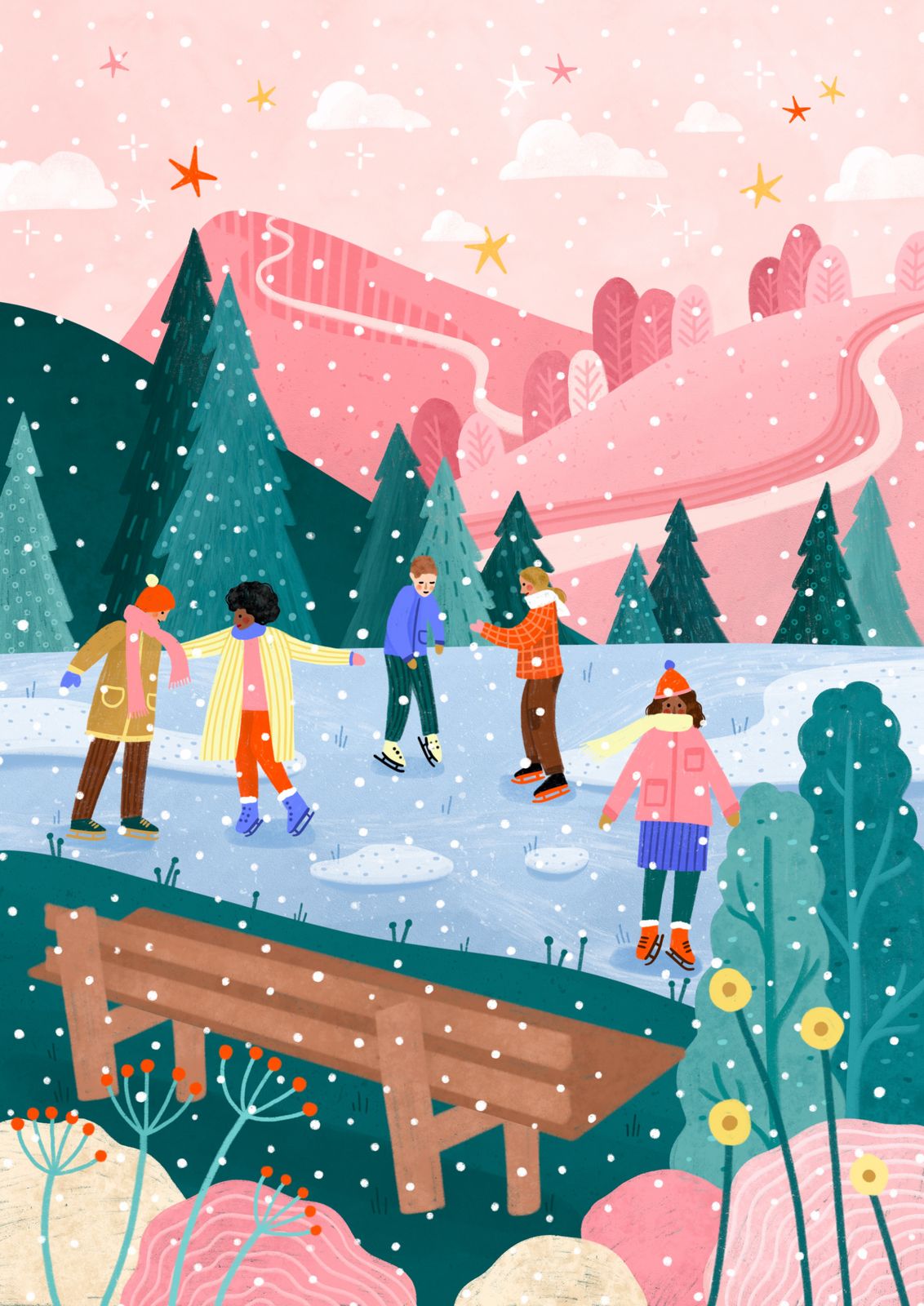 Poster - Skridskoåkning på vintern