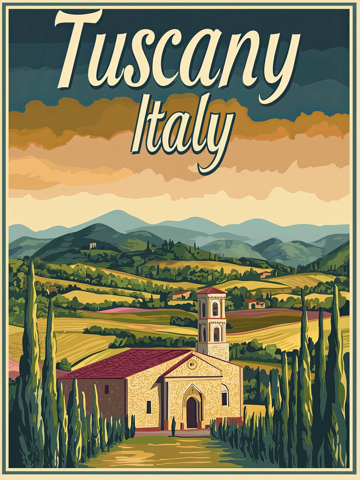Poster - Toscana Landskap