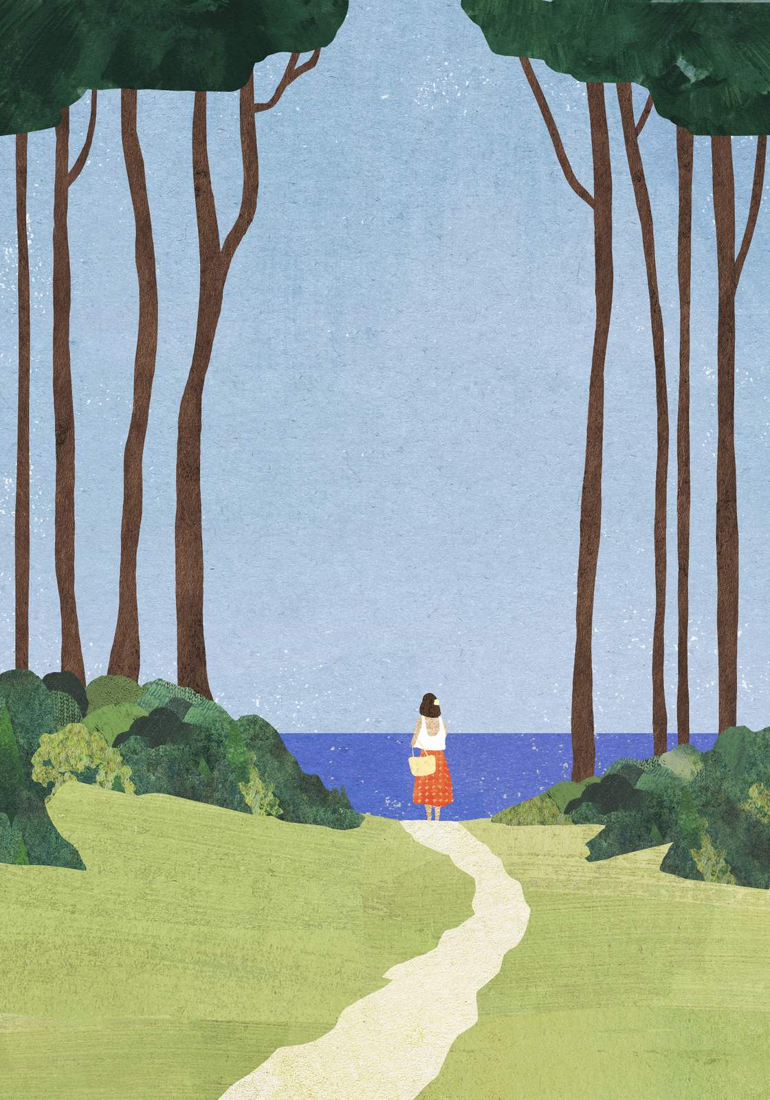 Poster - Kvinna vid havet