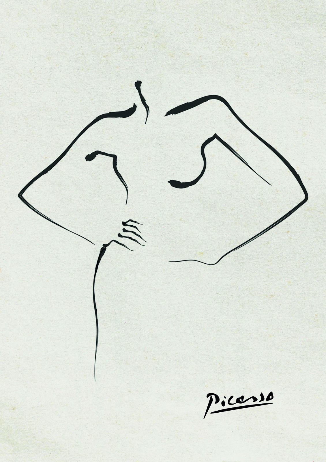 Poster - Picasso Linjeteckning