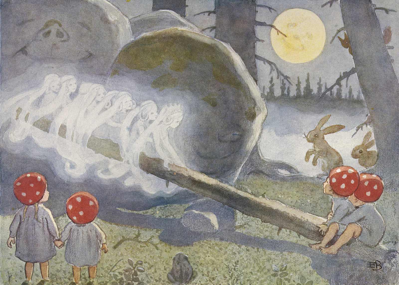 Poster - Teetering Ghosts av John Bauer