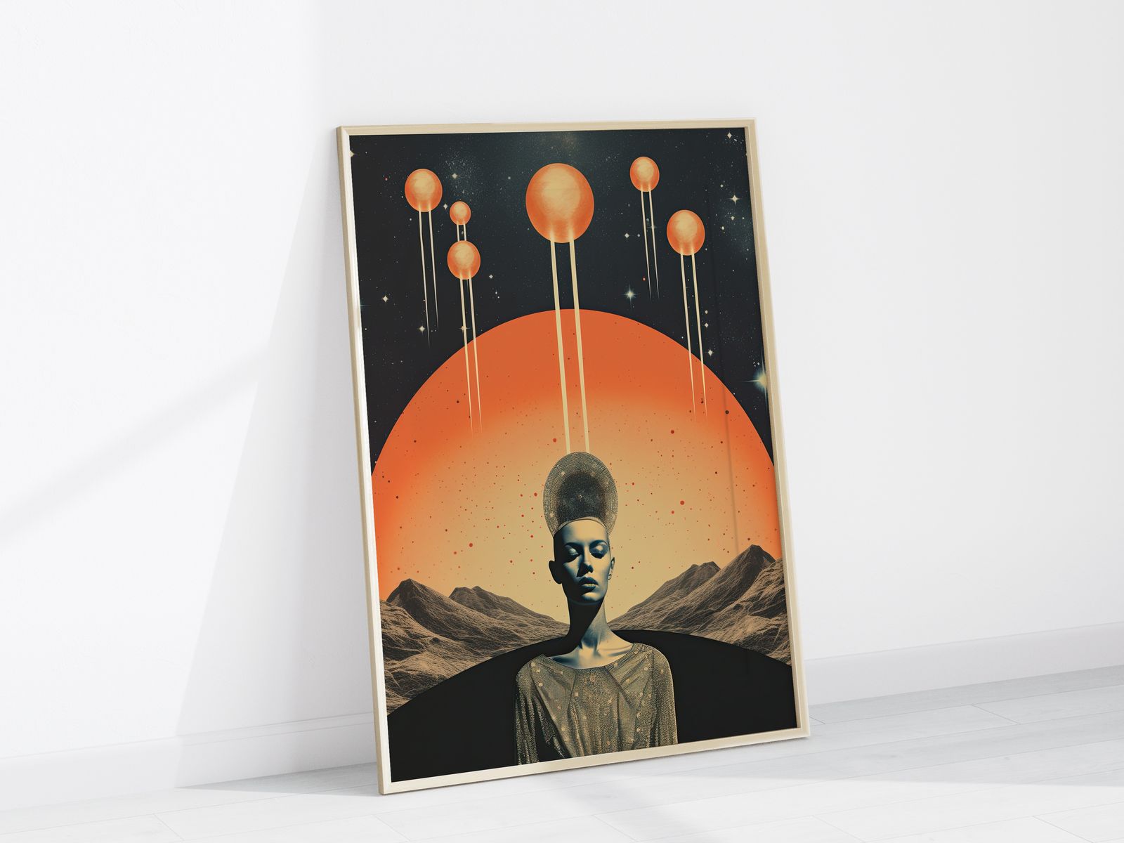 Poster - Surrealistisk Kosmiskt Konstverk
