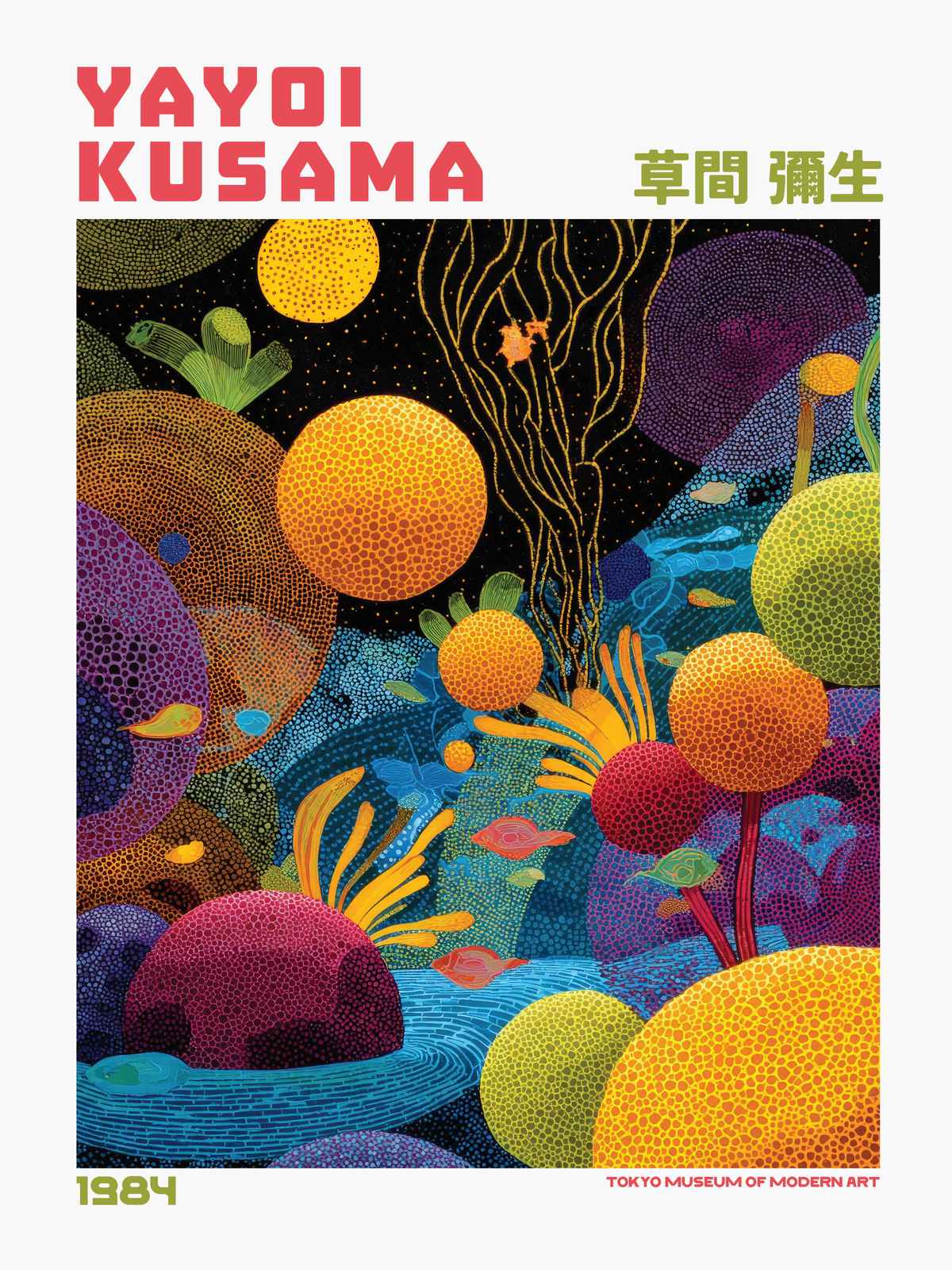 Poster - Yayoi Kusama Kosmiska Blomningar