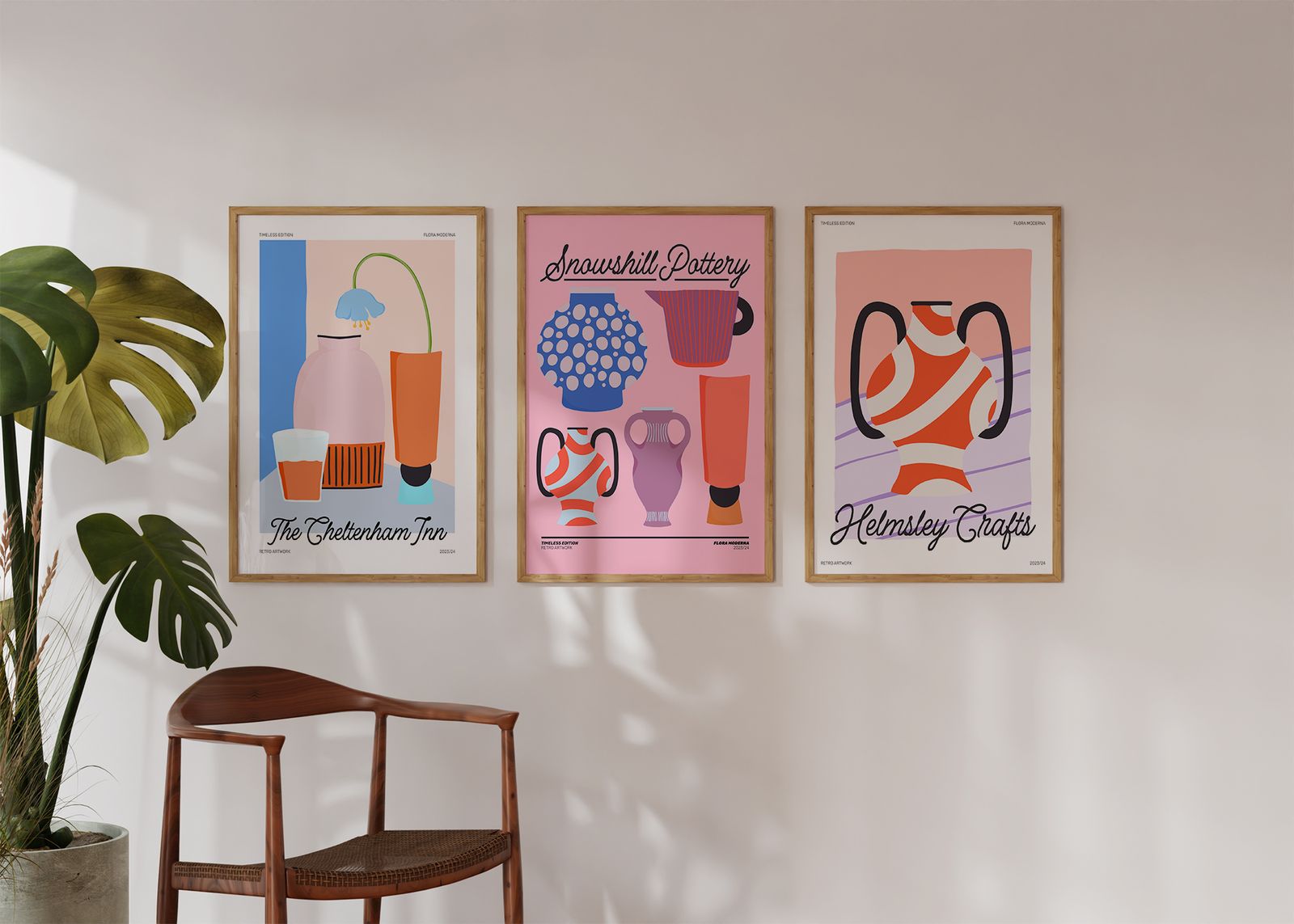 Poster - Retro Keramik / Set om 3