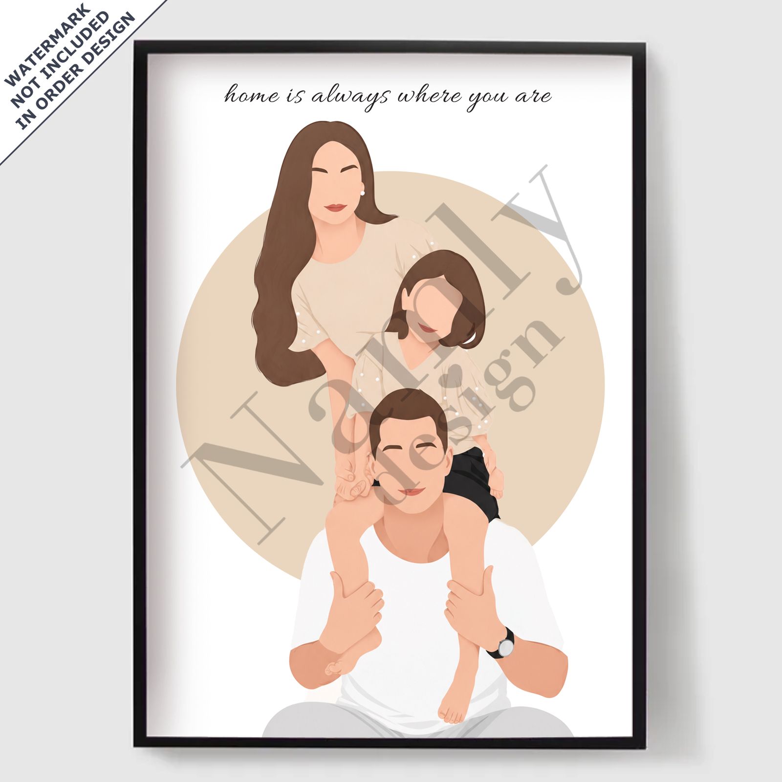 Personlig Poster - Anpassad Familjeporträtt Illustration - AI Poster