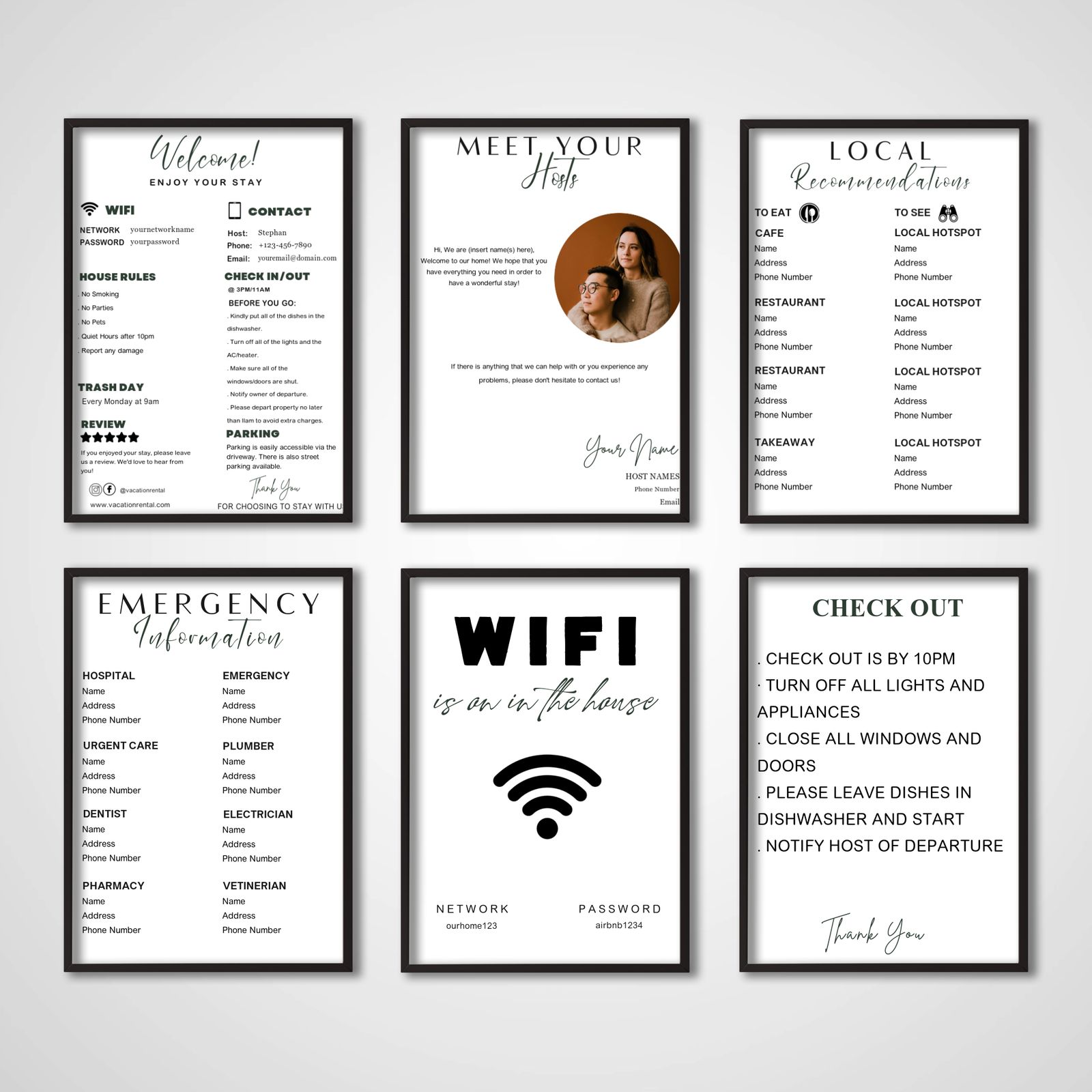 Poster - Airbnb Essentials Set / Set av 6
