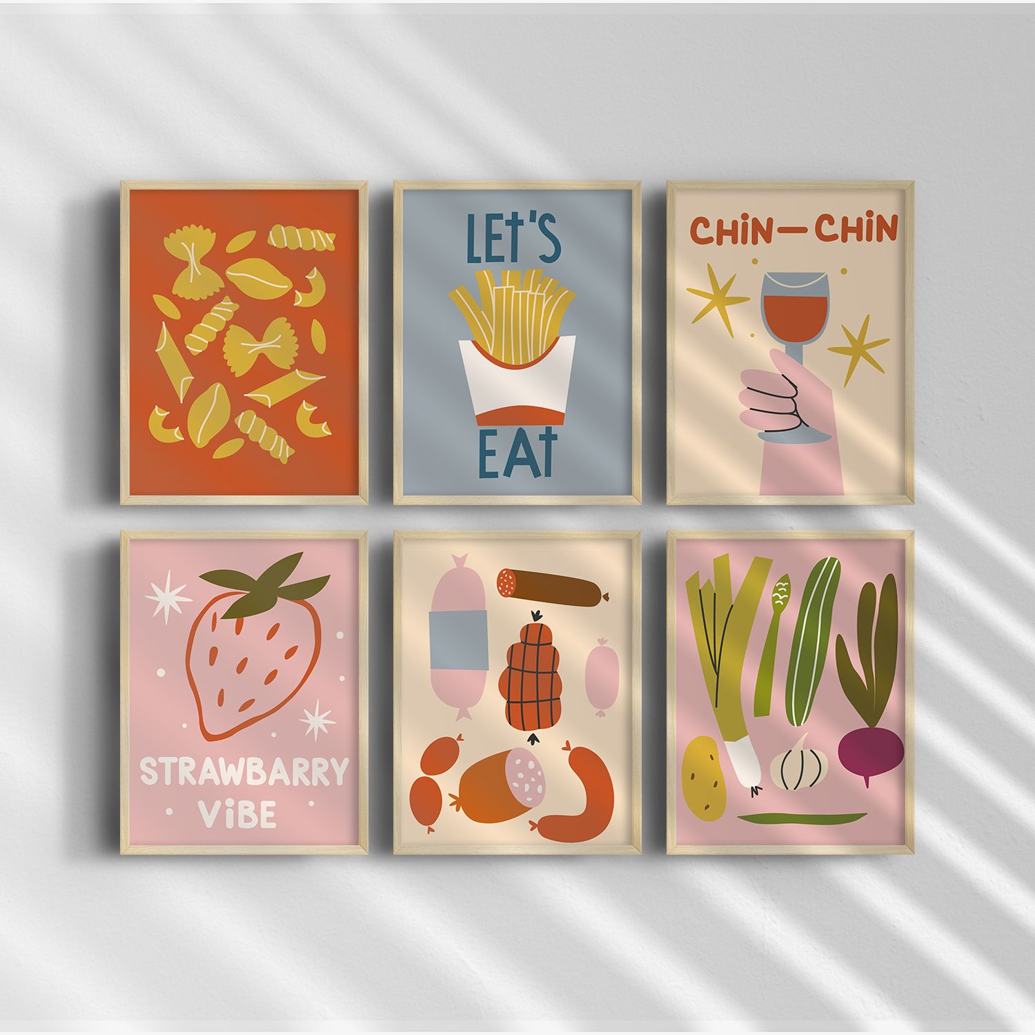 Poster - Let's Eat Collection / Set om 6
