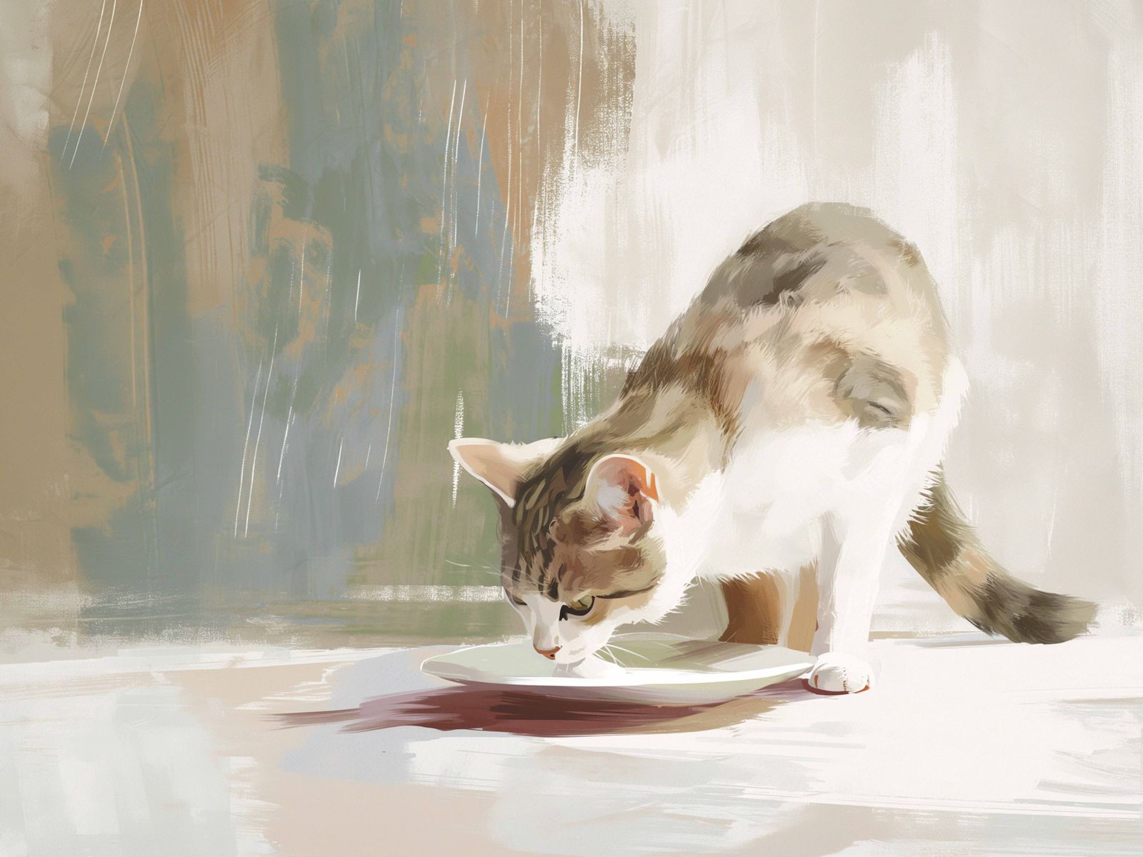 Poster - Katt som dricker vatten