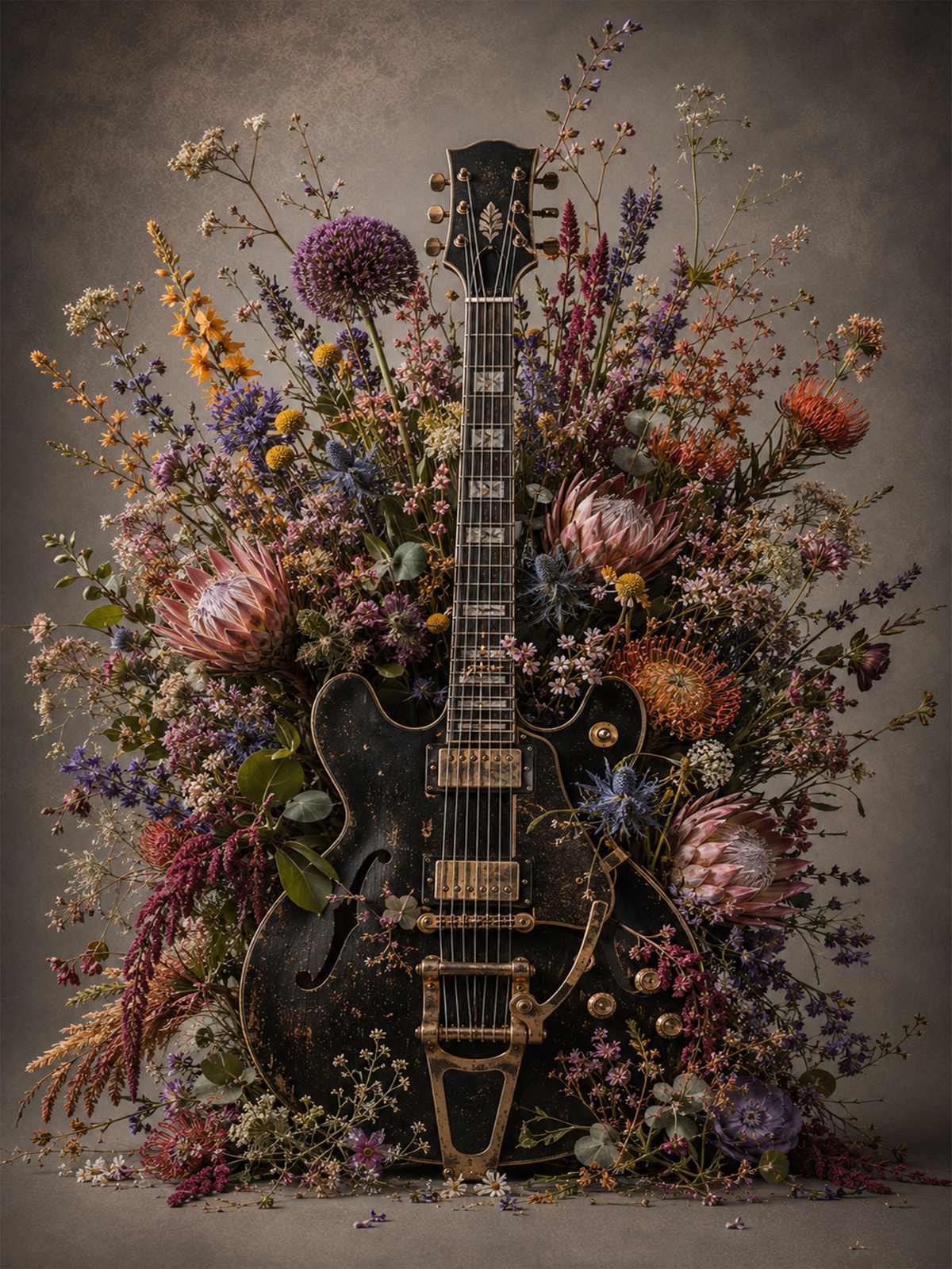 Poster - Gitarr Blomsterarrangemang