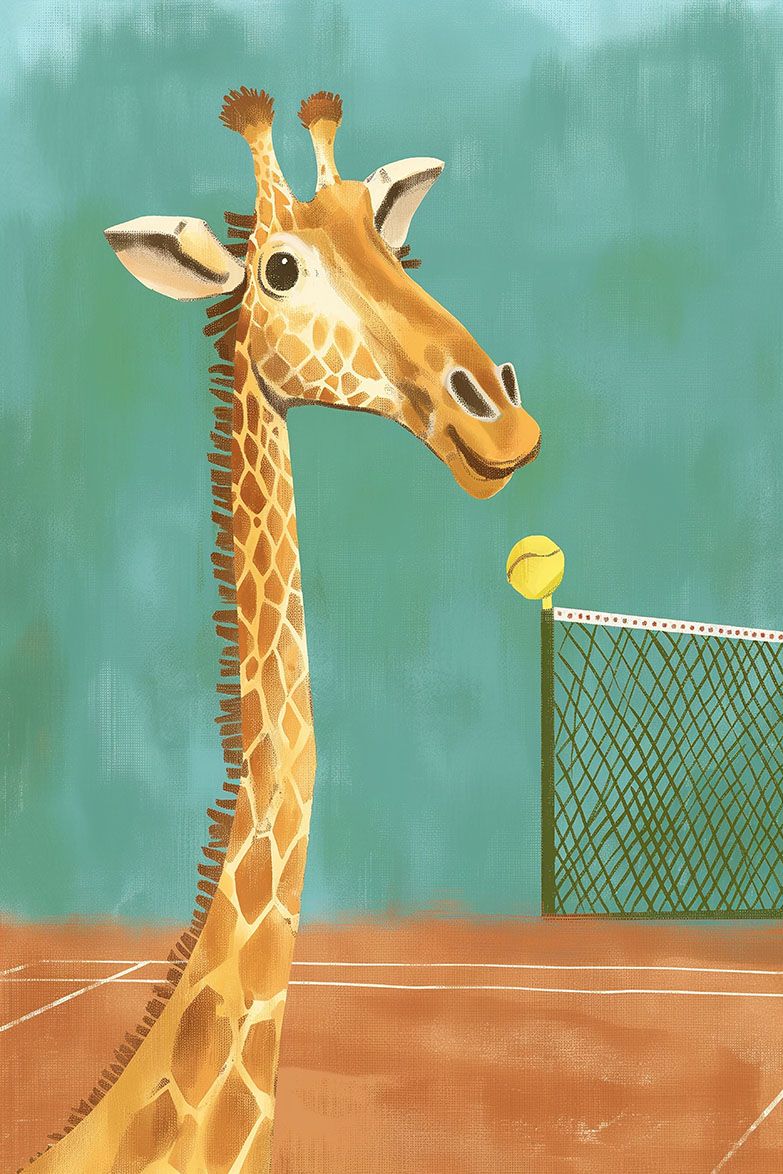 Poster - Giraff Tennisaffisch