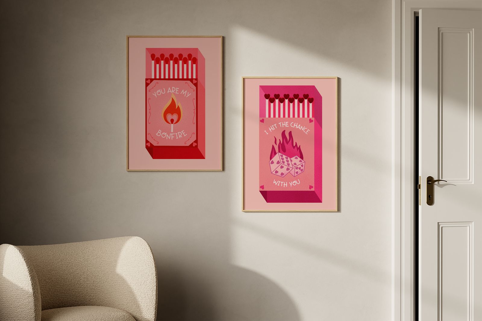 Poster - Tändsticksask Kärlek / Set av 2
