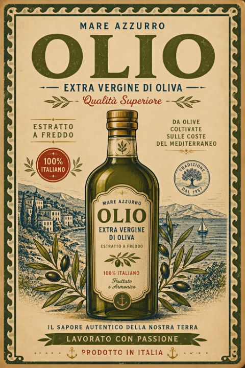 Poster - Italiensk Olivolje Design