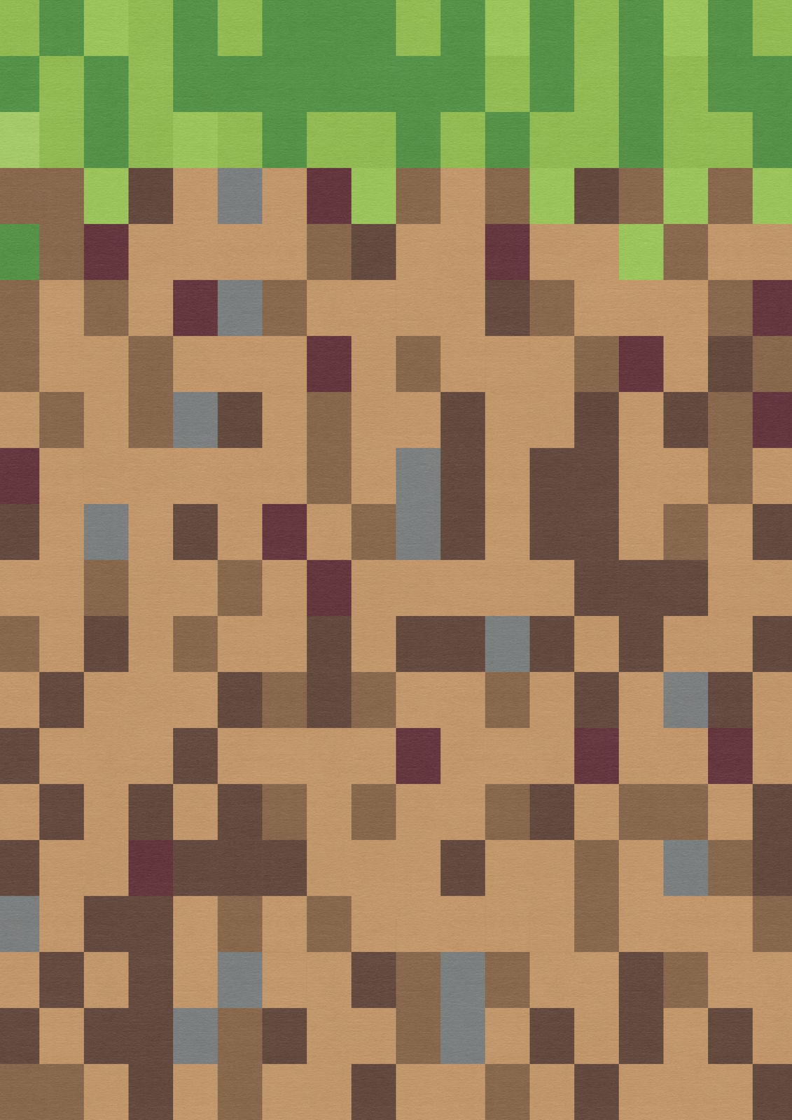Poster - Pixelart Gräsblock