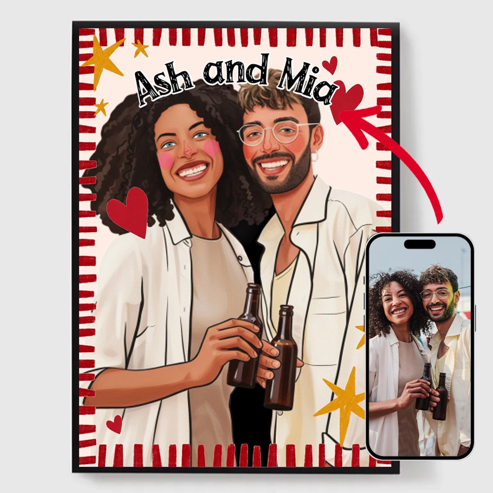 Personlig Poster - Handskissad Excentrisk Porträtt - AI Poster