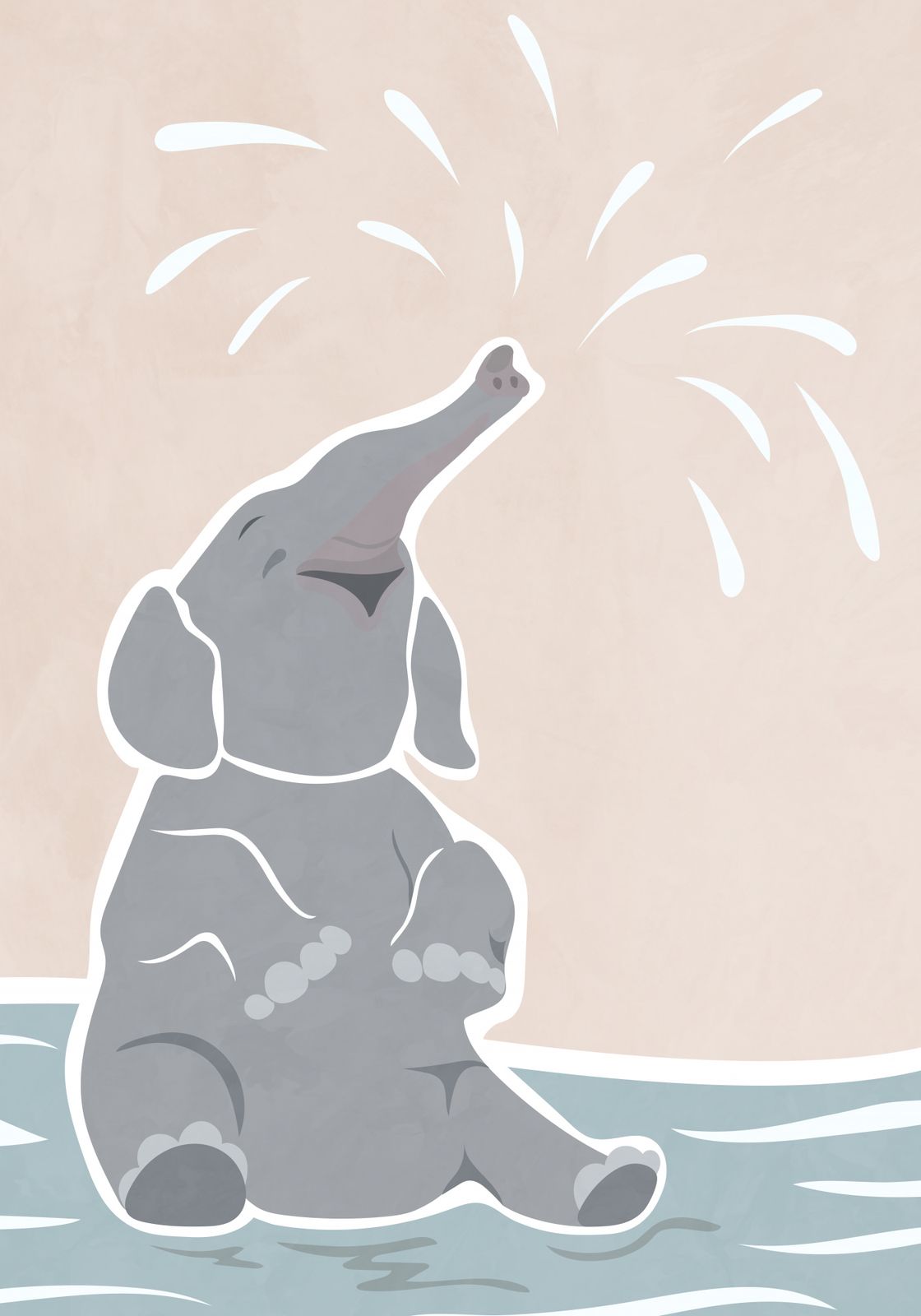 Poster - Lekfull Elefant