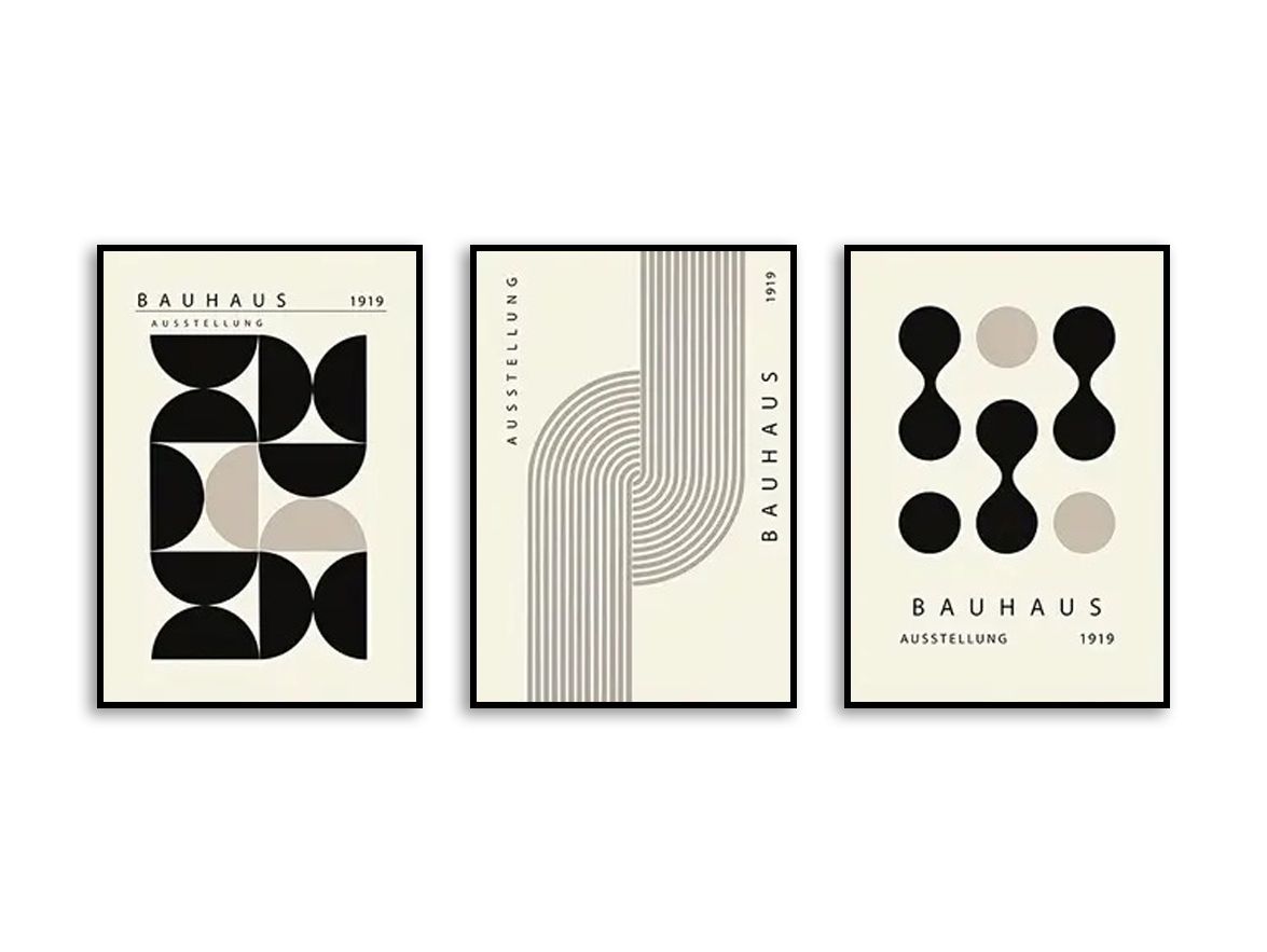 Poster - Bauhausutställning / Set om 3