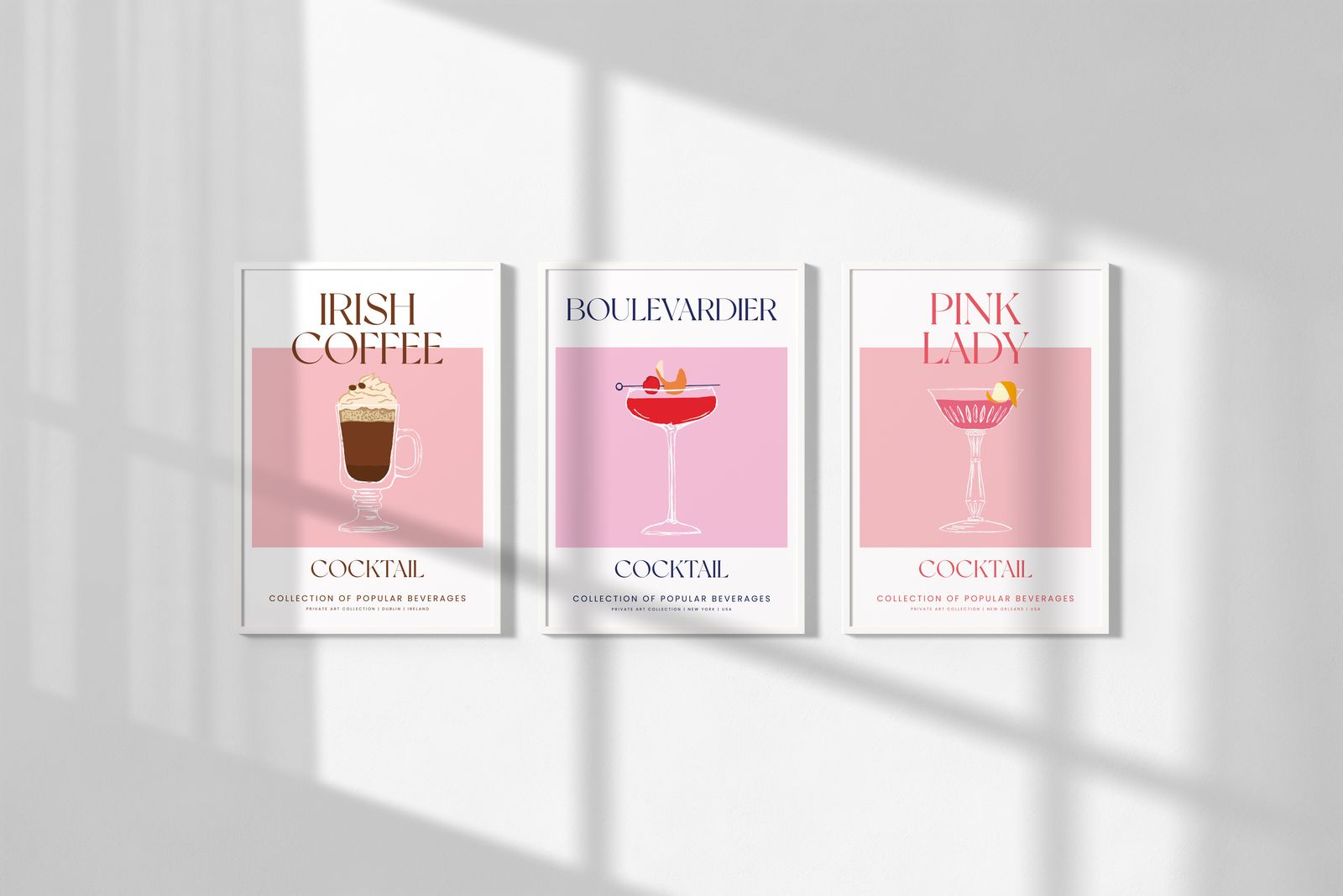 Poster - Cocktail Art Collection / Set om 3
