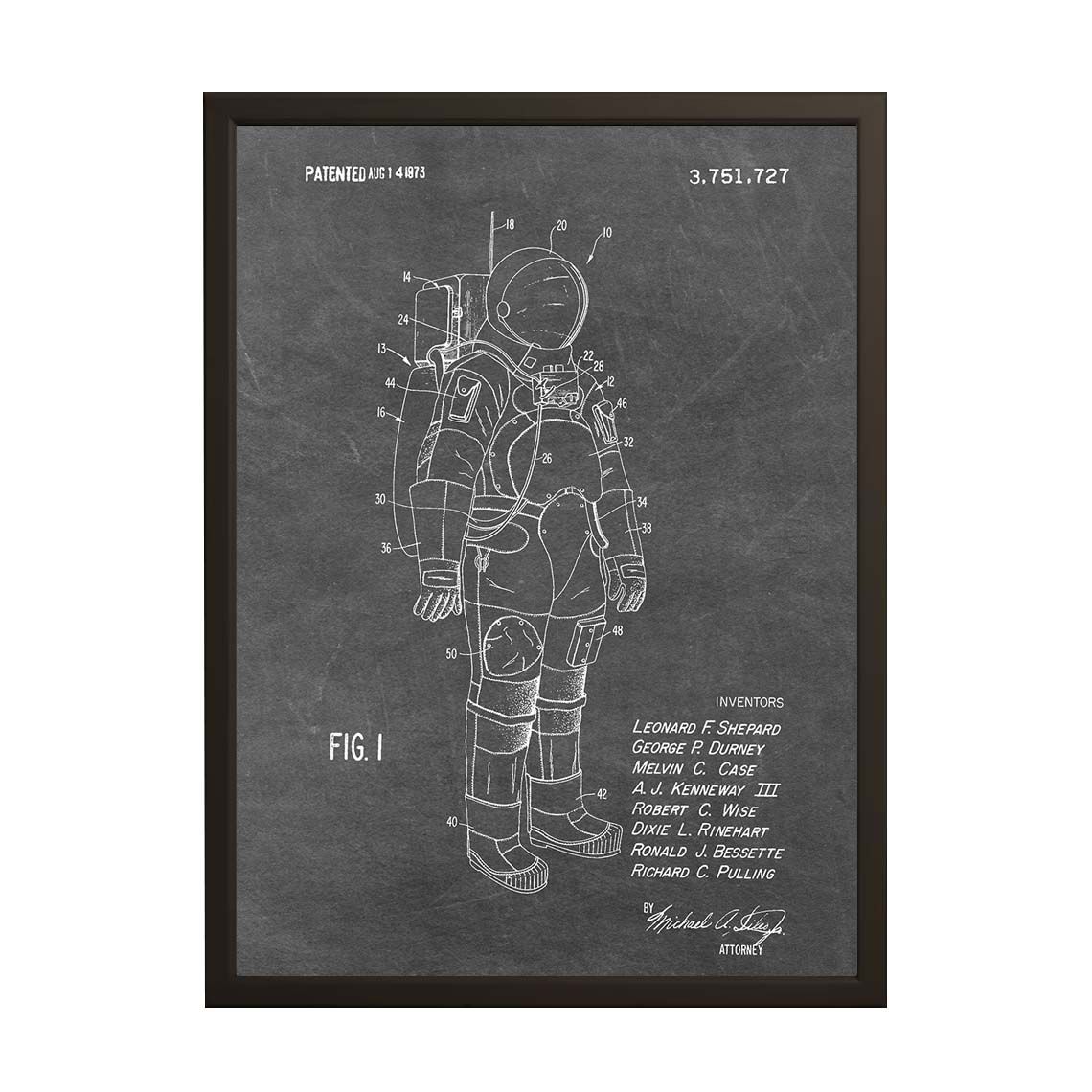 Patentritning Poster - Rymddräkt Patent