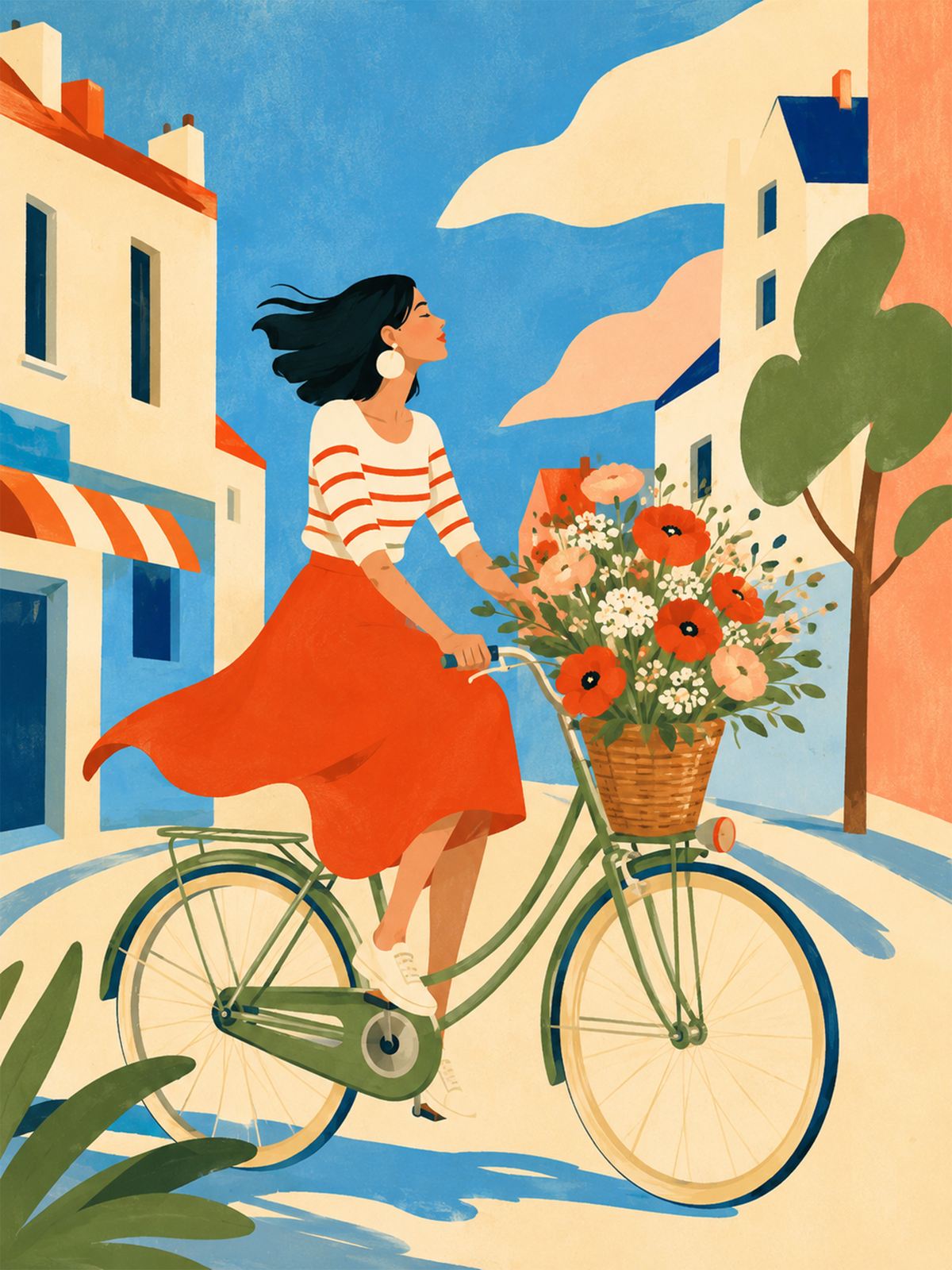 Poster - Kvinna på Cykel