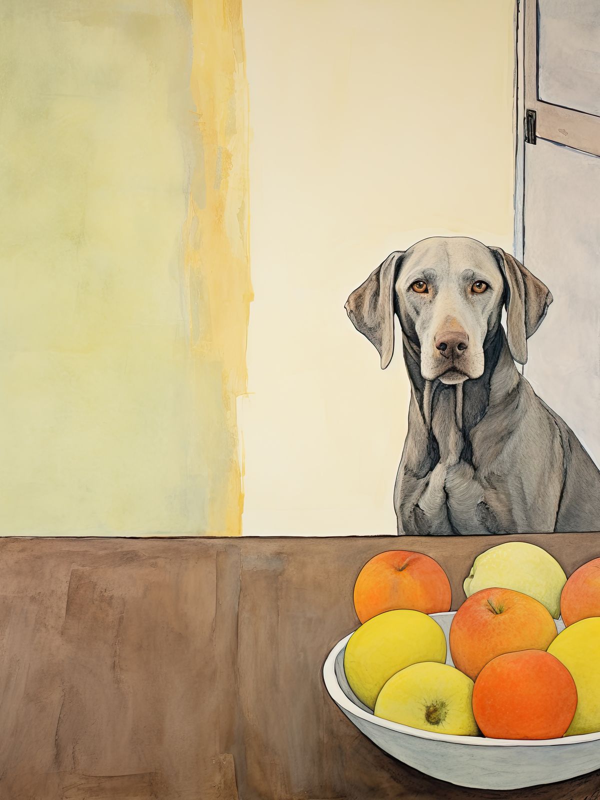 Poster - Hund och Fruktkonst