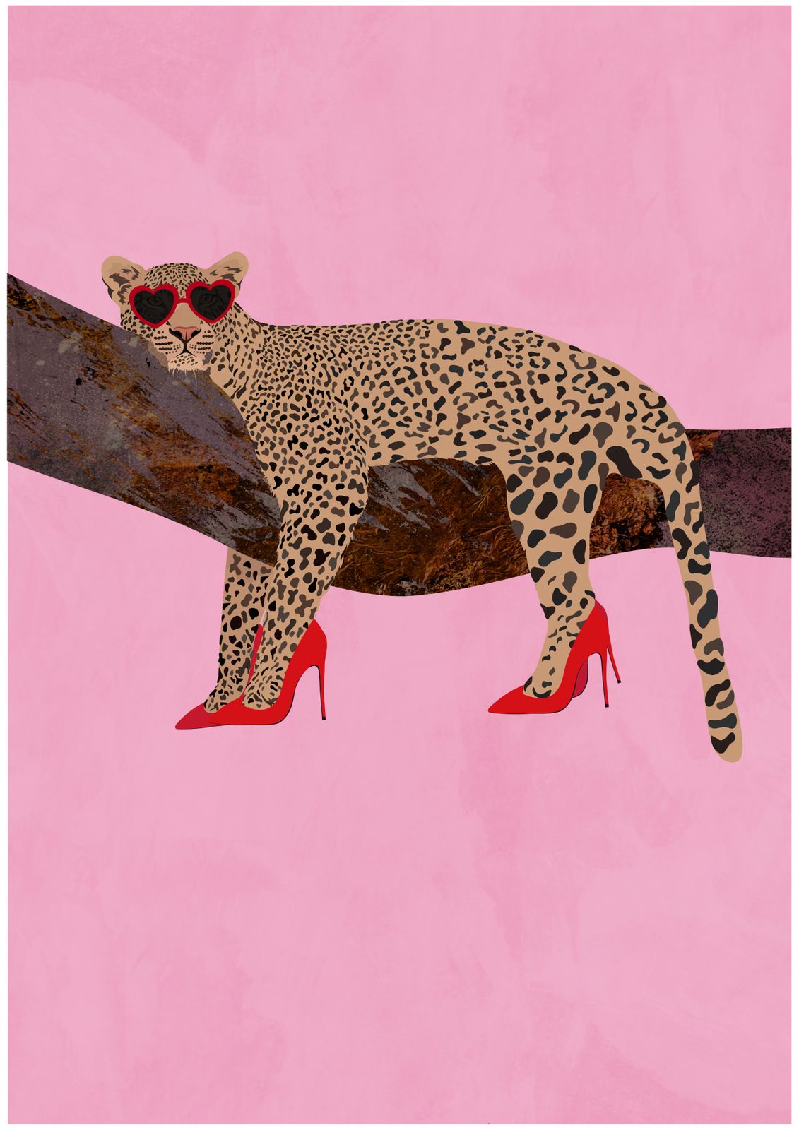 Poster - Leopard i Röda Klackar