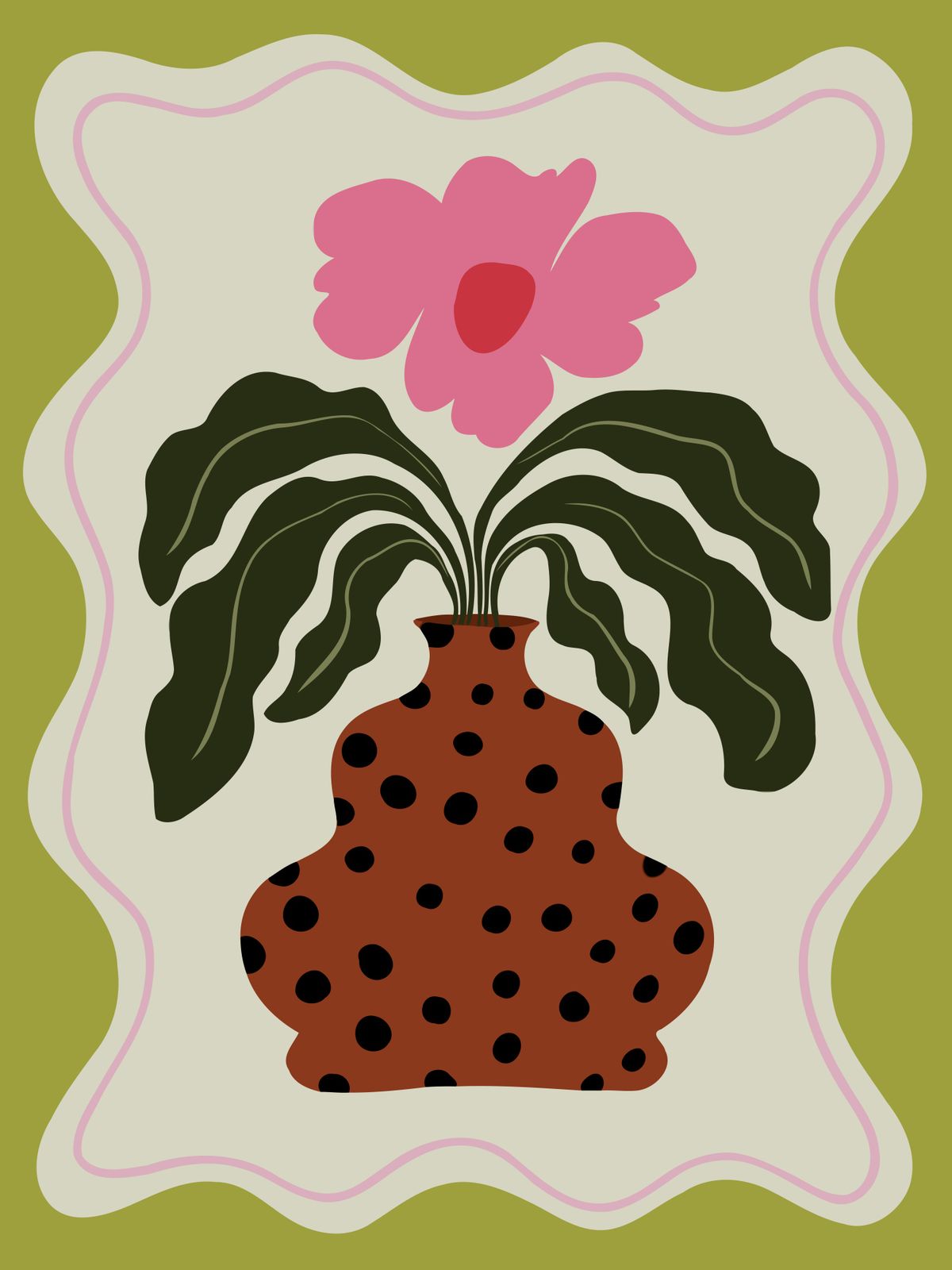 Poster - Blomvasillustration