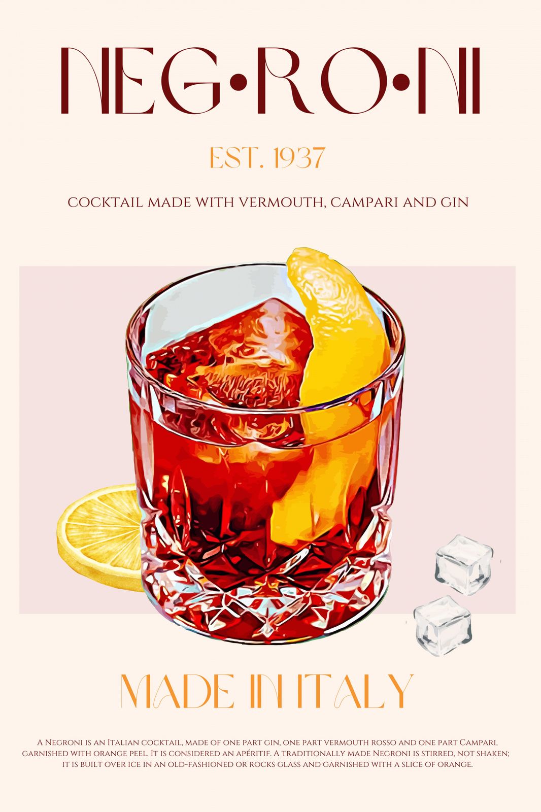 Poster - Negroni Cocktail