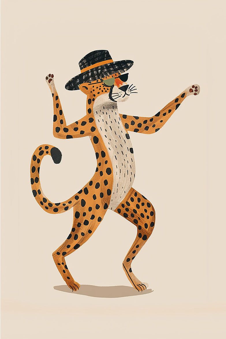 Poster - Dansande Leopard