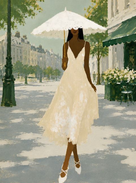 Poster - Promenerande Dam i Paris